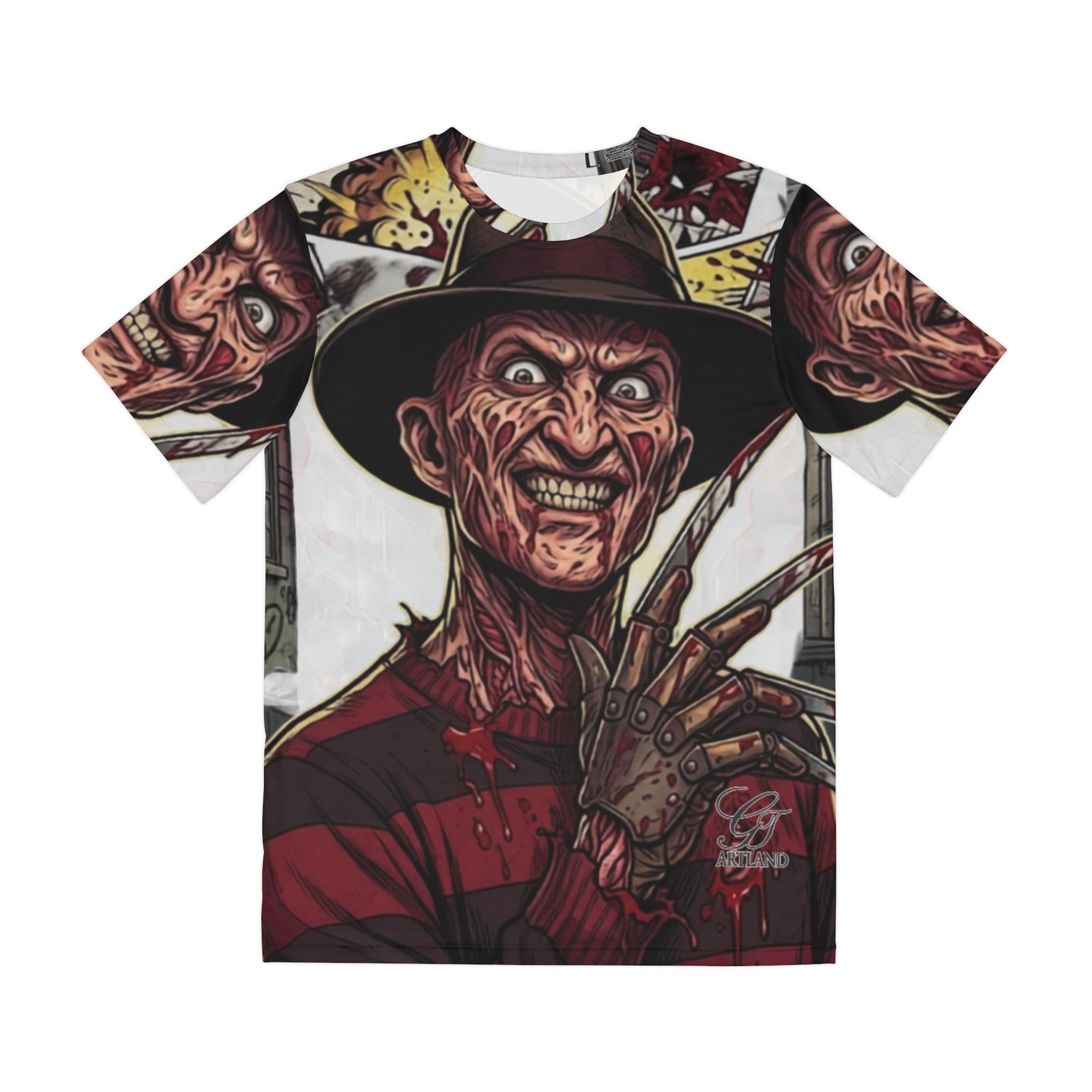 Elm Street Gangsta Horror Designer Men's Polyester Tee by GT Artland
