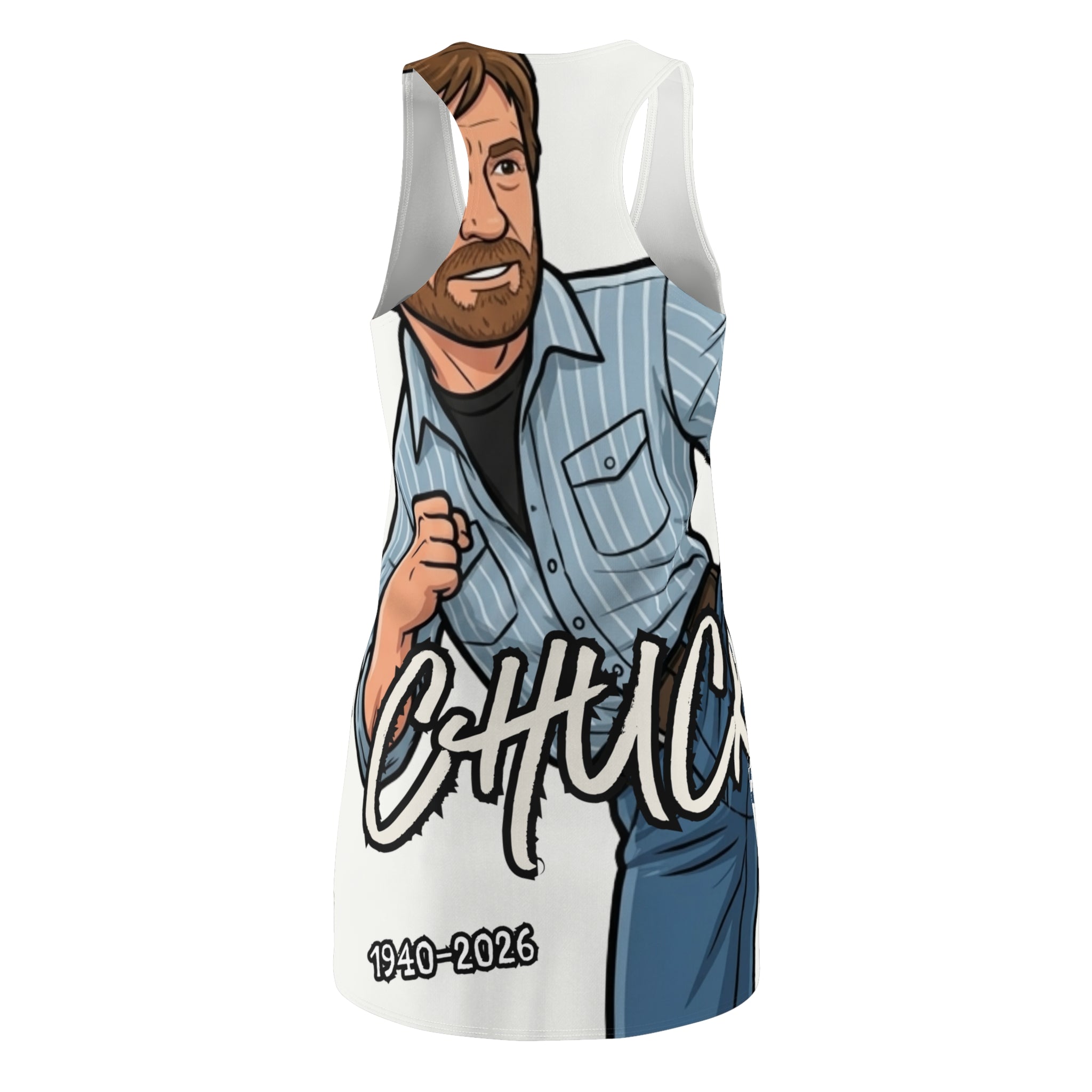 Chuck Norris Kick Graphic Racerback Dress | Martial Arts Tribute by GT Artland