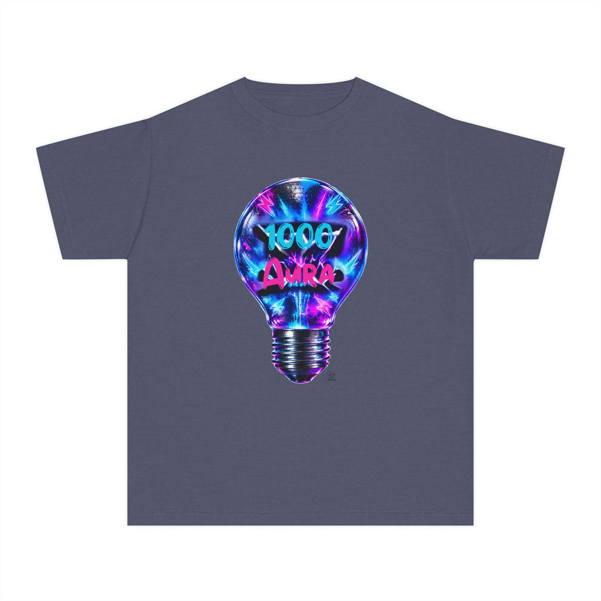 Colorful Light Bulb Youth T-Shirt -"1000 AURA" Graphic T-Shirt