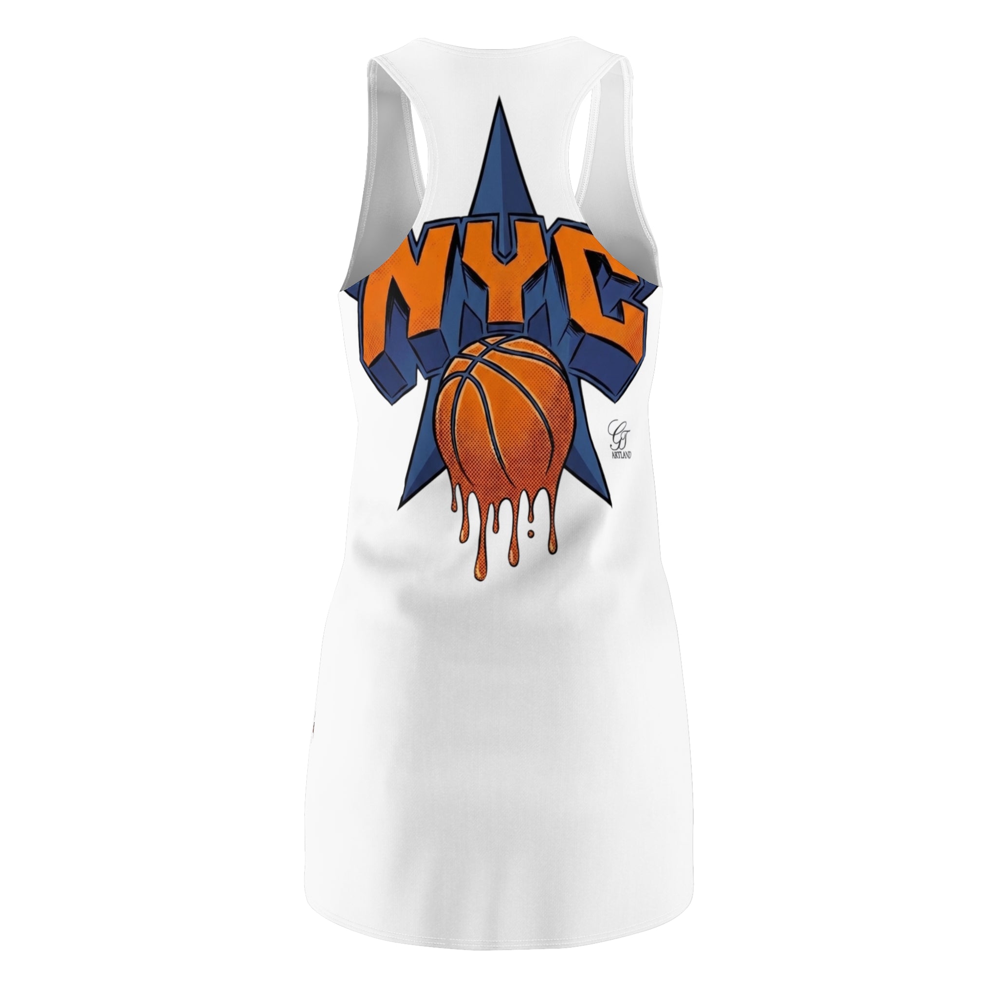 NYC Dripping Basketball Racerback Dress | Streetwear Sports Graphic by GT Artland