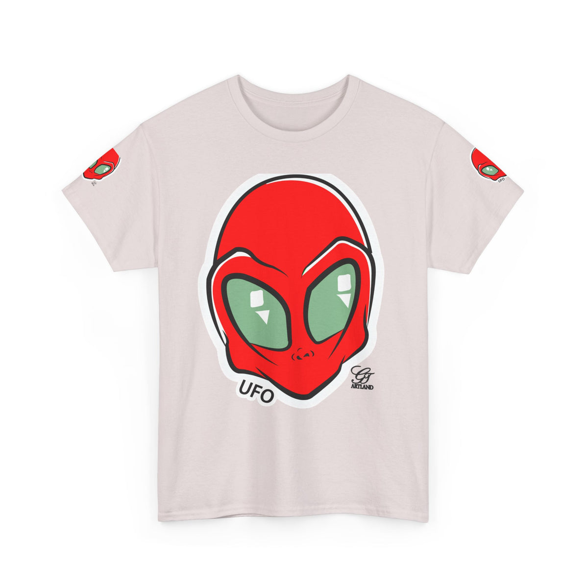 Red Alien Head UFO Tee | Retro Space Graphic T-Shirt