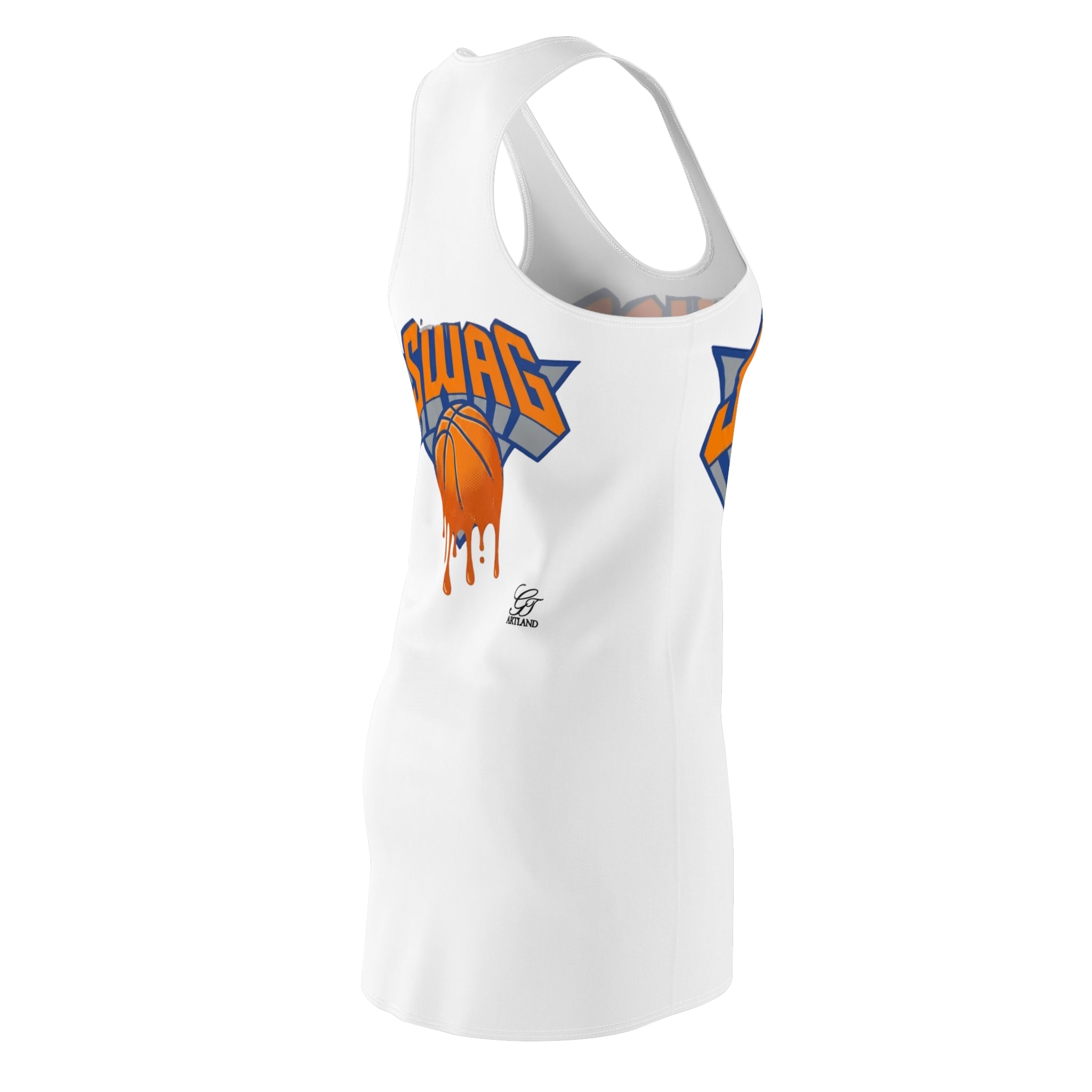 SWAG Dripping Basketball Racerback Dress | Sports Graphic by GT Artland
