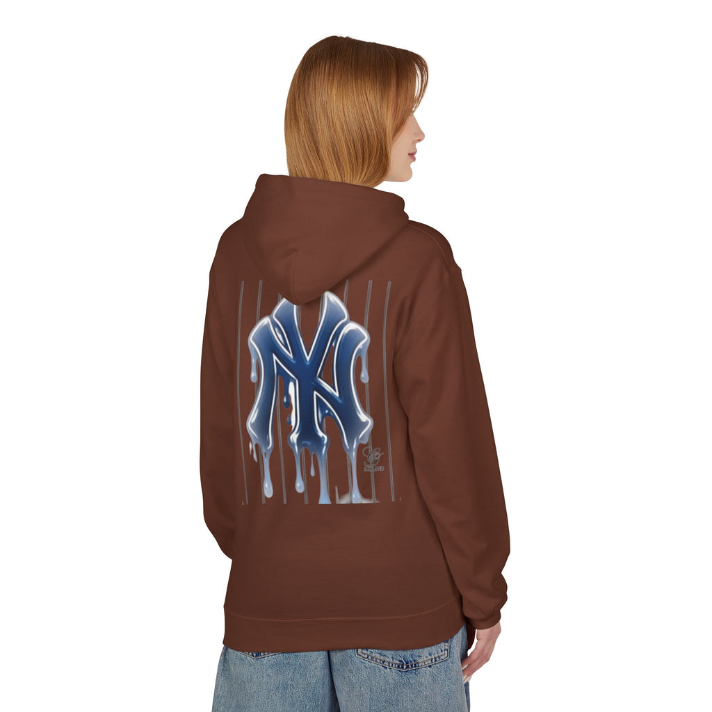 Dripping NY Fan Gear Logo Hoodie | Baseball Pinstripe Streetwear by GT Artland