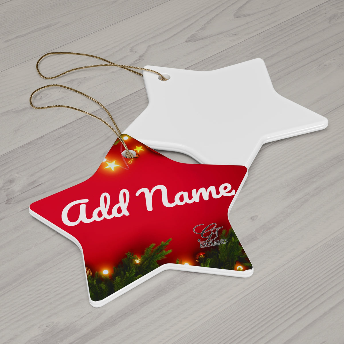 Copy of GT Artland Logo Monogram Ceramic Ornament — Personalized Round Holiday Decoration by GT Artland