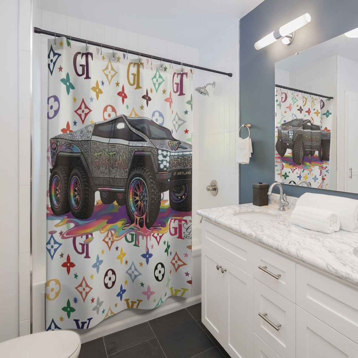 Monster Truck Shower Curtain by GT Artland