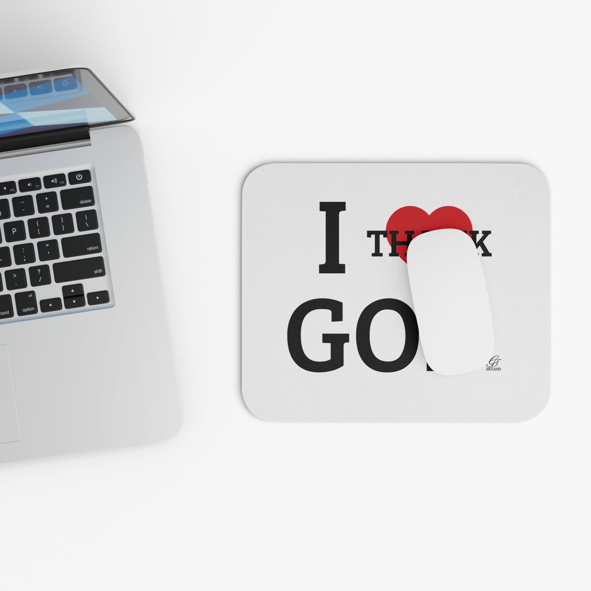 I  Thank God Mouse Pad | Religious Typography Desk Mat by GT Artland