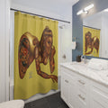 Tattooed Pinup Diva Shower Curtain - Yellow -Bathroom