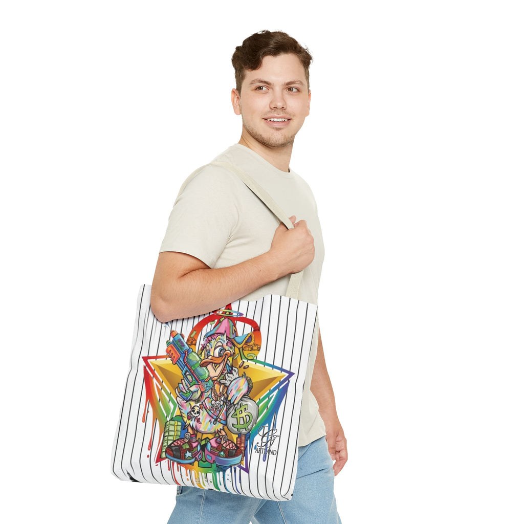 Graffiti Duck Urban Colorful Drip Tote Bag — Colorful Street Art by GT Artland