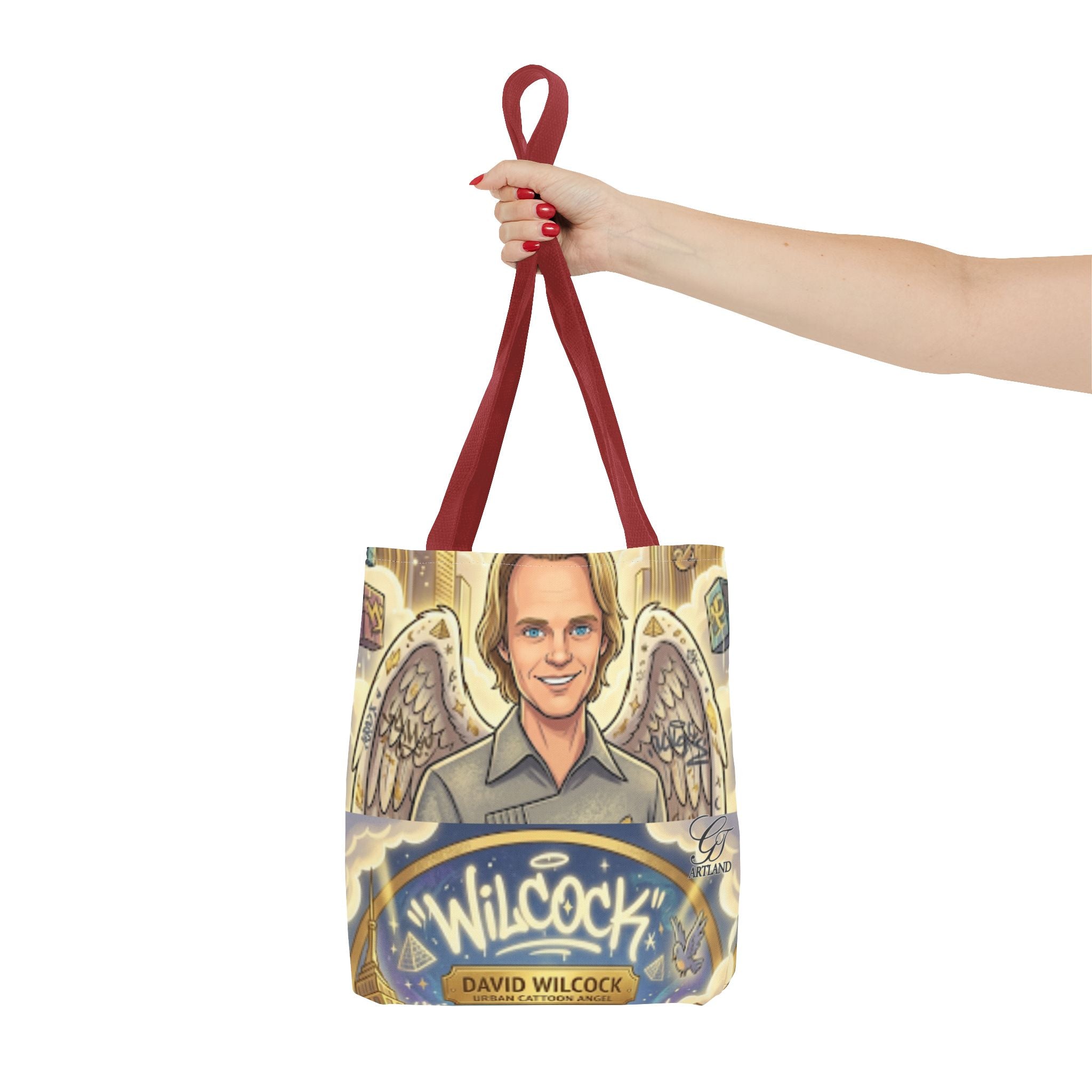 Wilcock Angel Wings Portrait Tote Bag – Illustrated Memorial/Tribute Carryall by GT Artland
