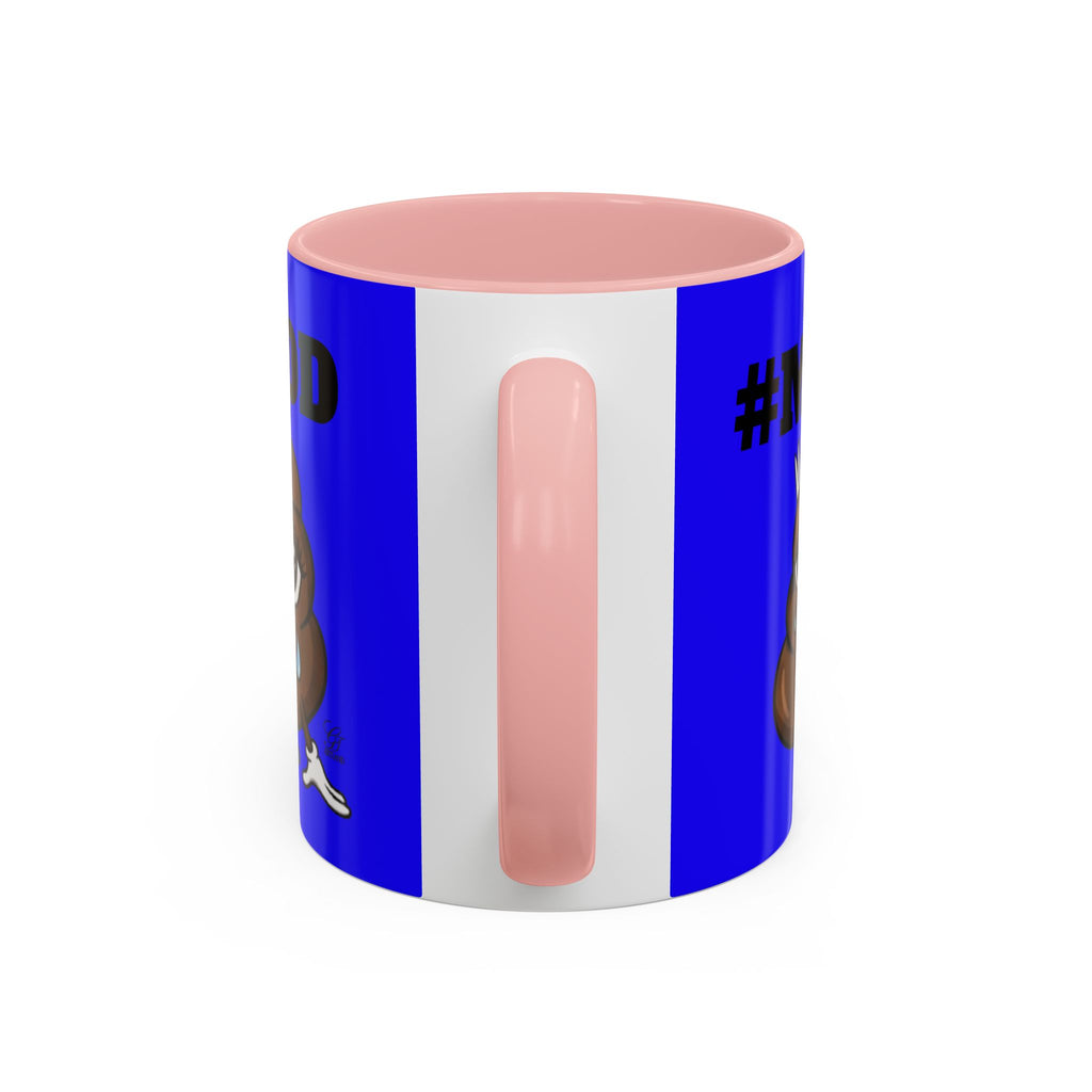 #MOOD Poop Emoji Retro Blue Accent Coffee Mug – Funny Blue 11/15oz Gift by GT Artland