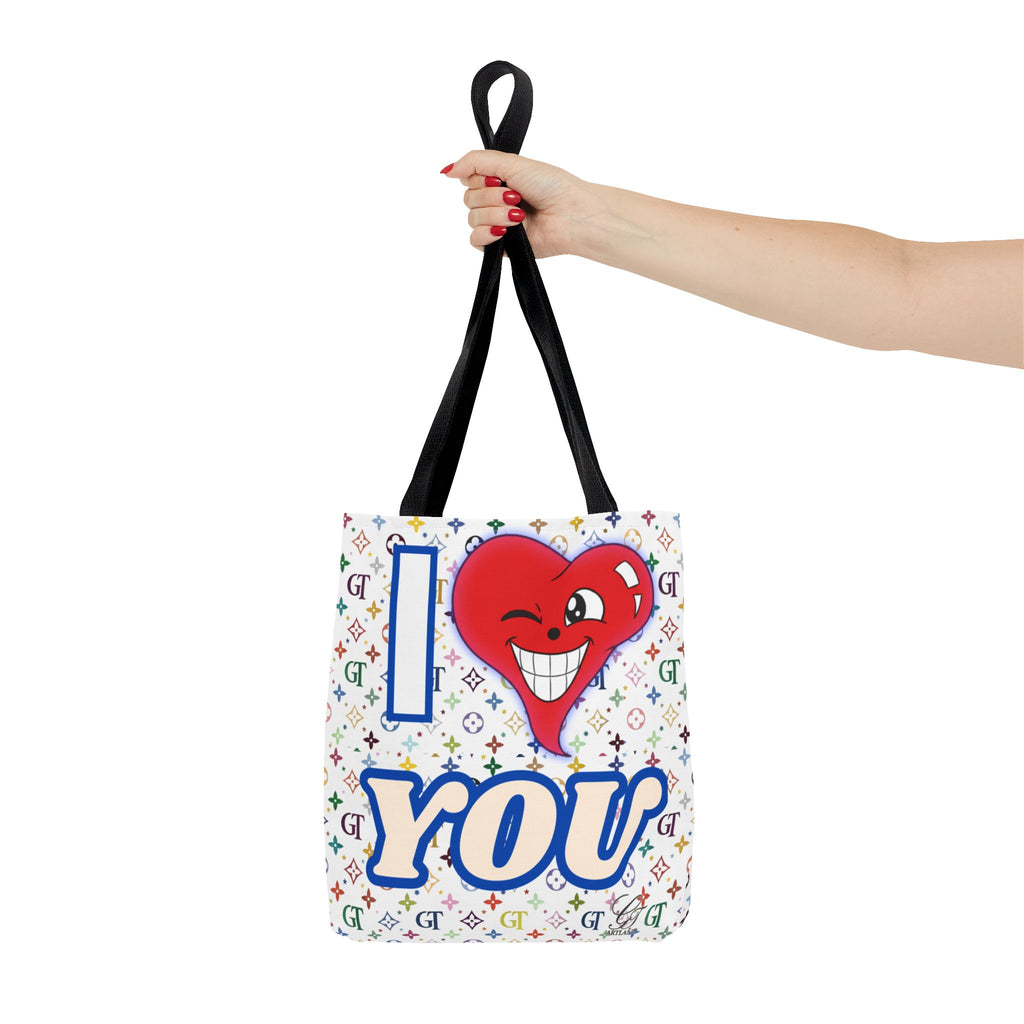 I Heart You Graphic Tote Bag – Cute Winking Heart Love Print by GT Artland