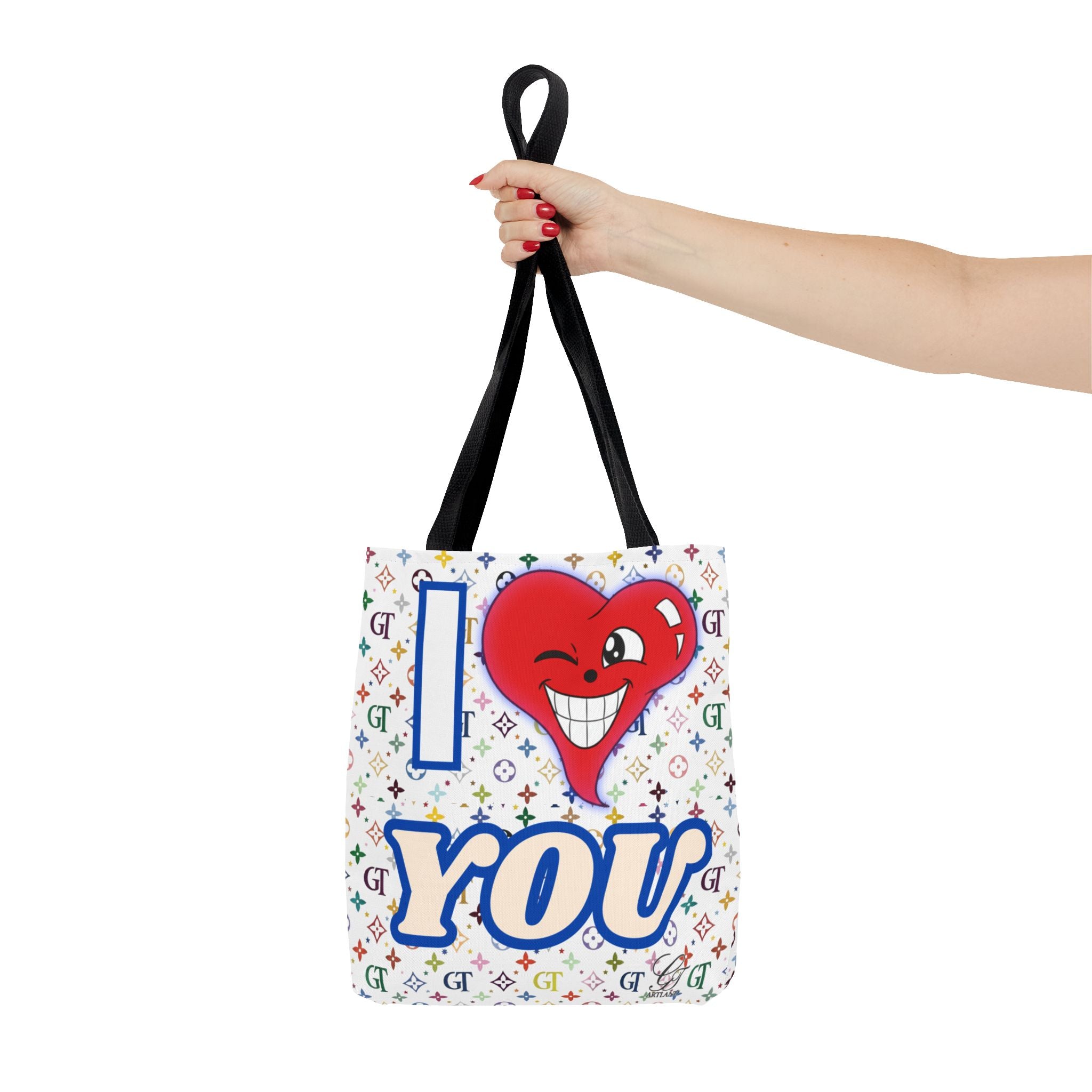 I Heart You Graphic Tote Bag – Cute Winking Heart Love Print by GT Artland
