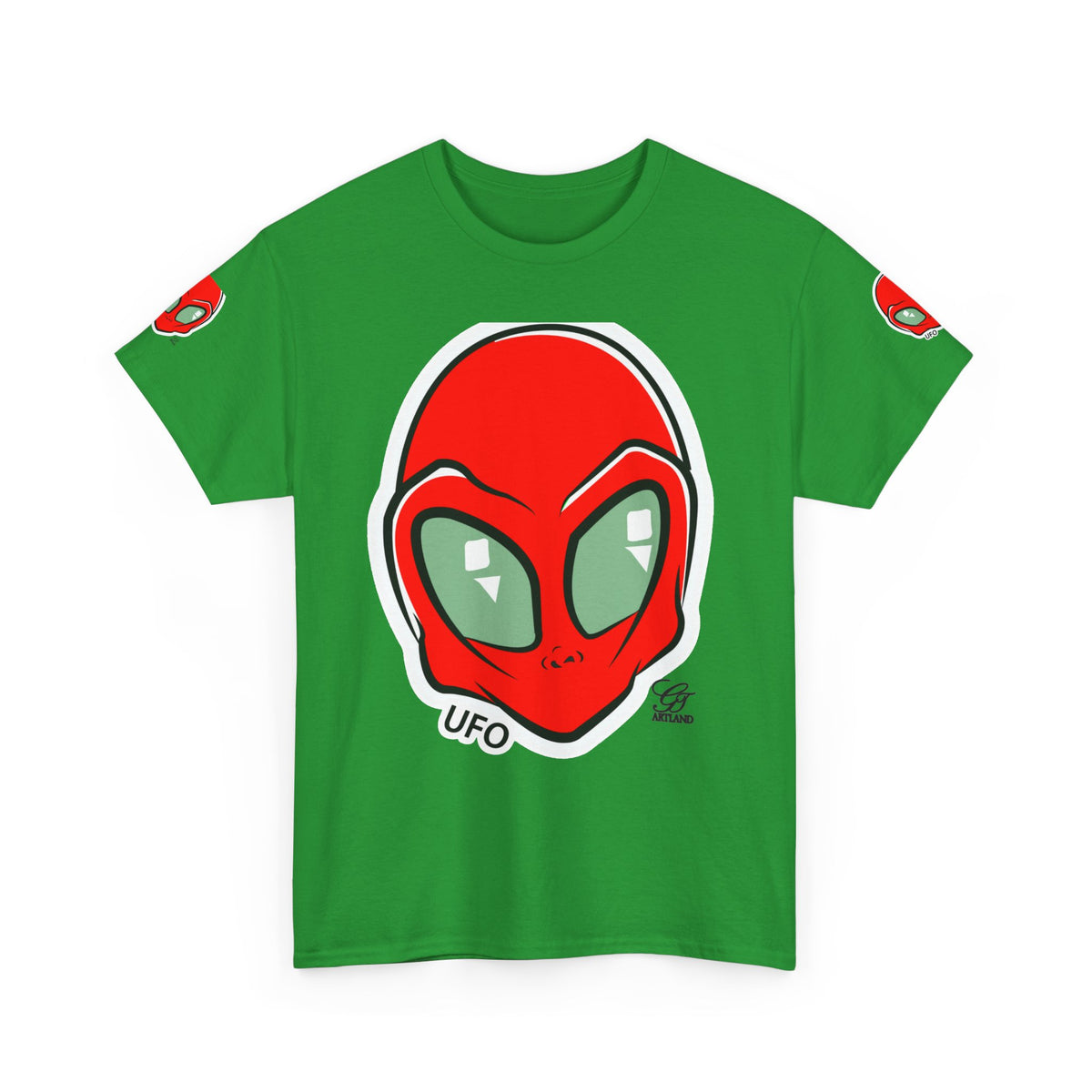 Red Alien Head UFO Tee | Retro Space Graphic T-Shirt