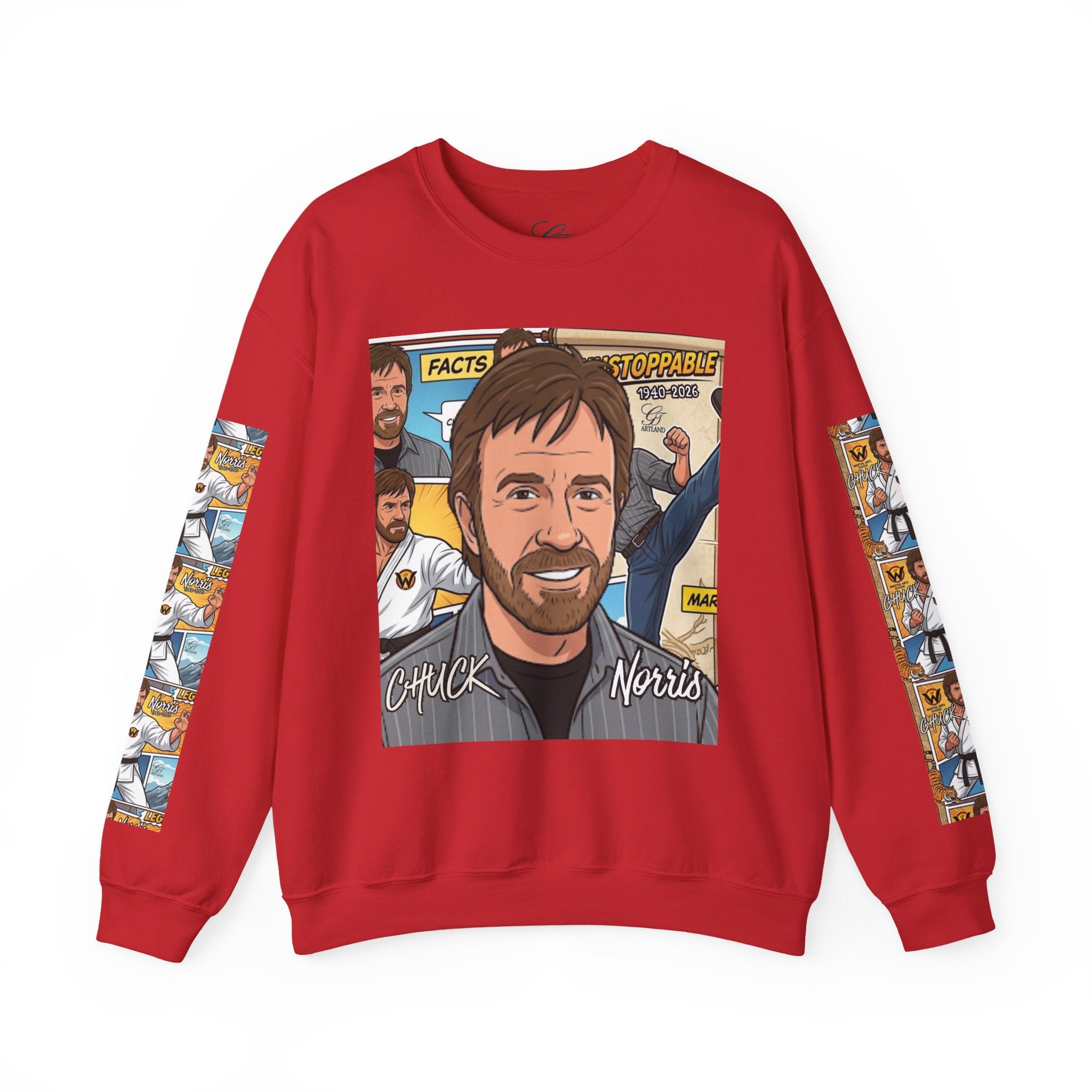 Chuck Norris Toon Urban Retro Martial Arts Legend Crewneck Sweatshirt