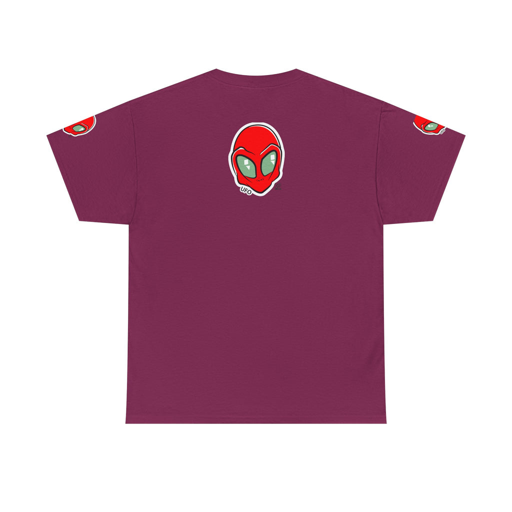 Red Alien Head UFO Tee | Retro Space Graphic T-Shirt