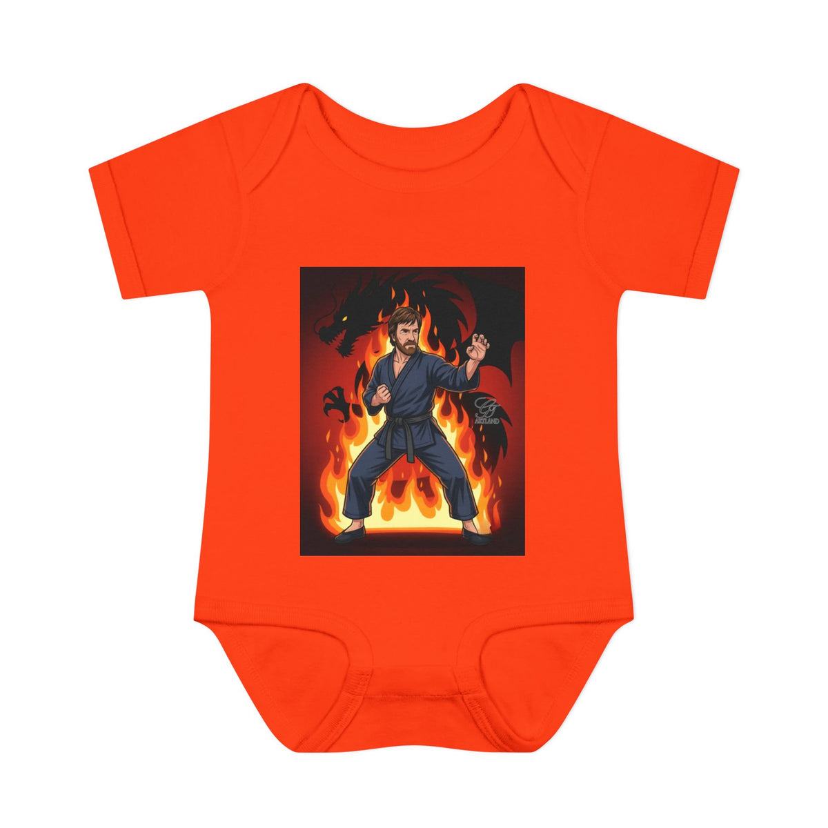 Flame Ninja Infant Bodysuit | Dragon Fire Martial Arts Baby Onesie