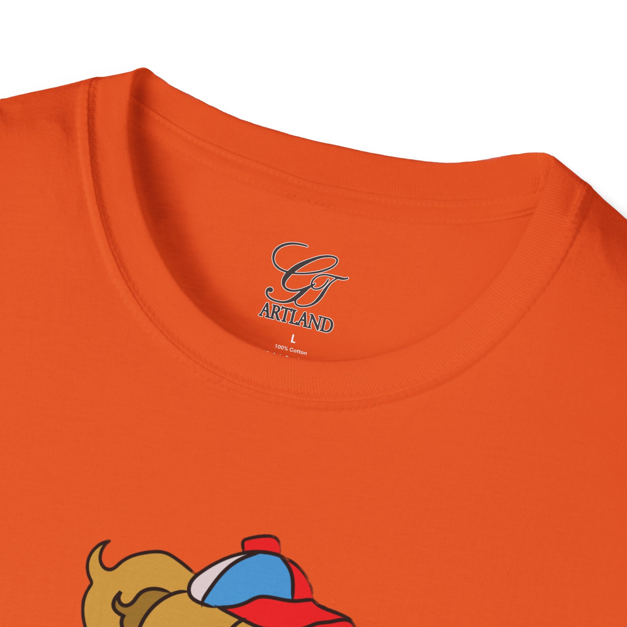 Cartoon Bear with Swag Graphic T-Shirt - Tee