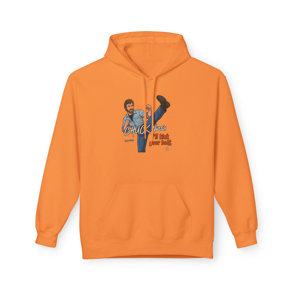Chuck Norris Kick Hoodie | Retro Martial Arts Illustration by GT Artland