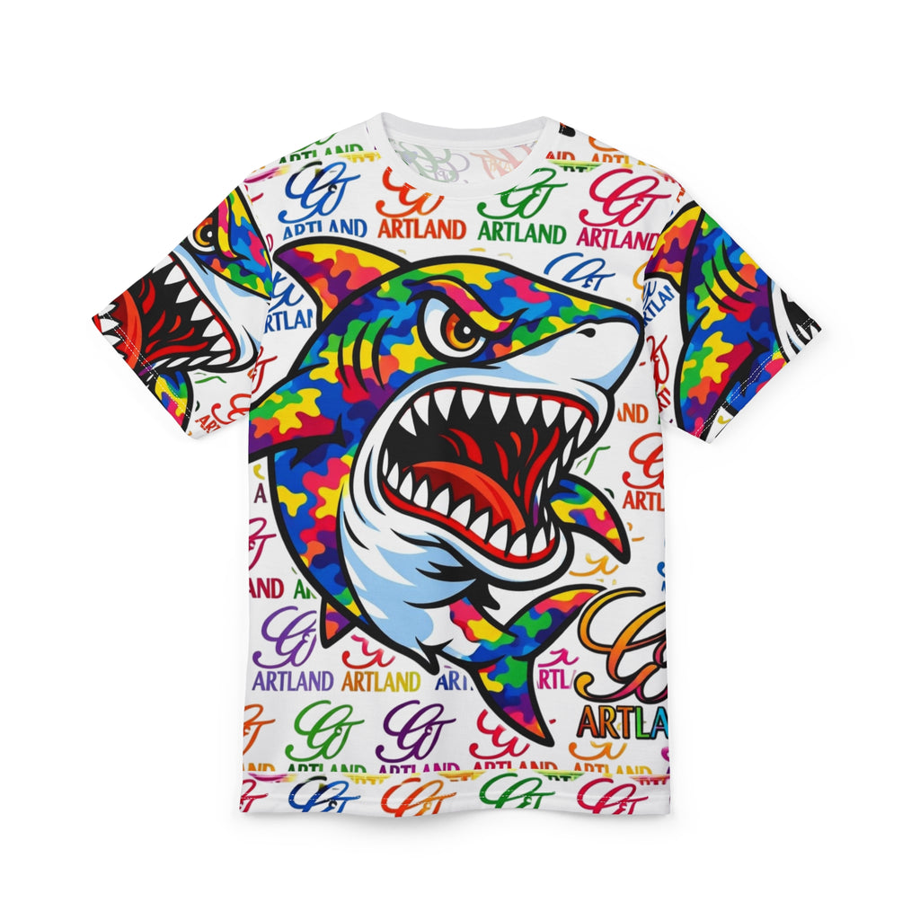 Colorful Aggressive Shark GT Tee | Graffiti Logo Pattern by GT Artland