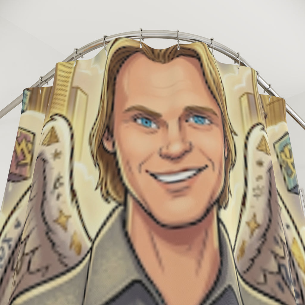 David Wilcok Designer Airbrush Toon Angel Portrait Shower Curtain by GT Artland