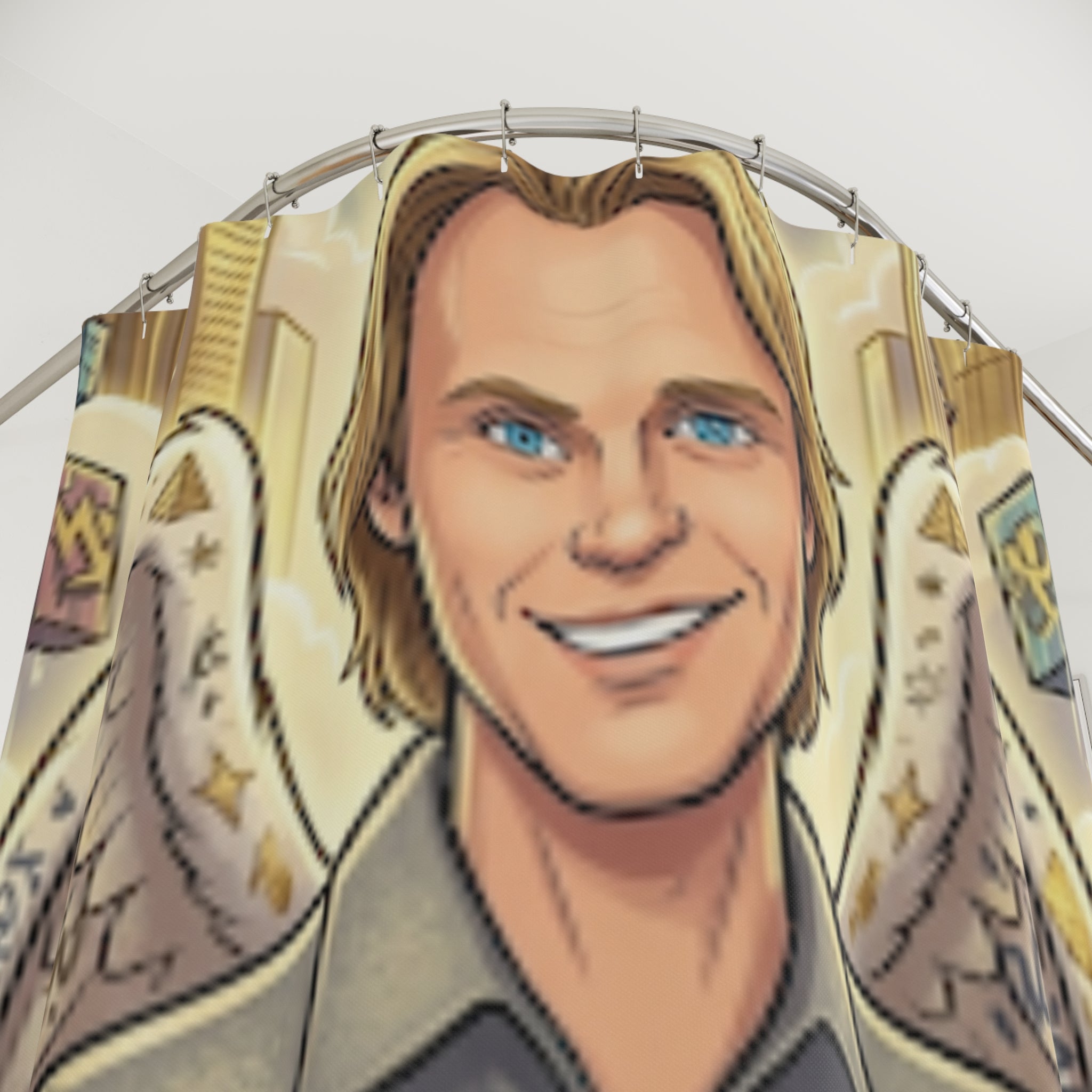 David Wilcok Designer Airbrush Toon Angel Portrait Shower Curtain by GT Artland
