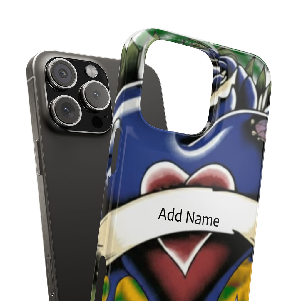Blue Rose Garden Urban Styled Illustration Slim Phone Case |  by GT Artland