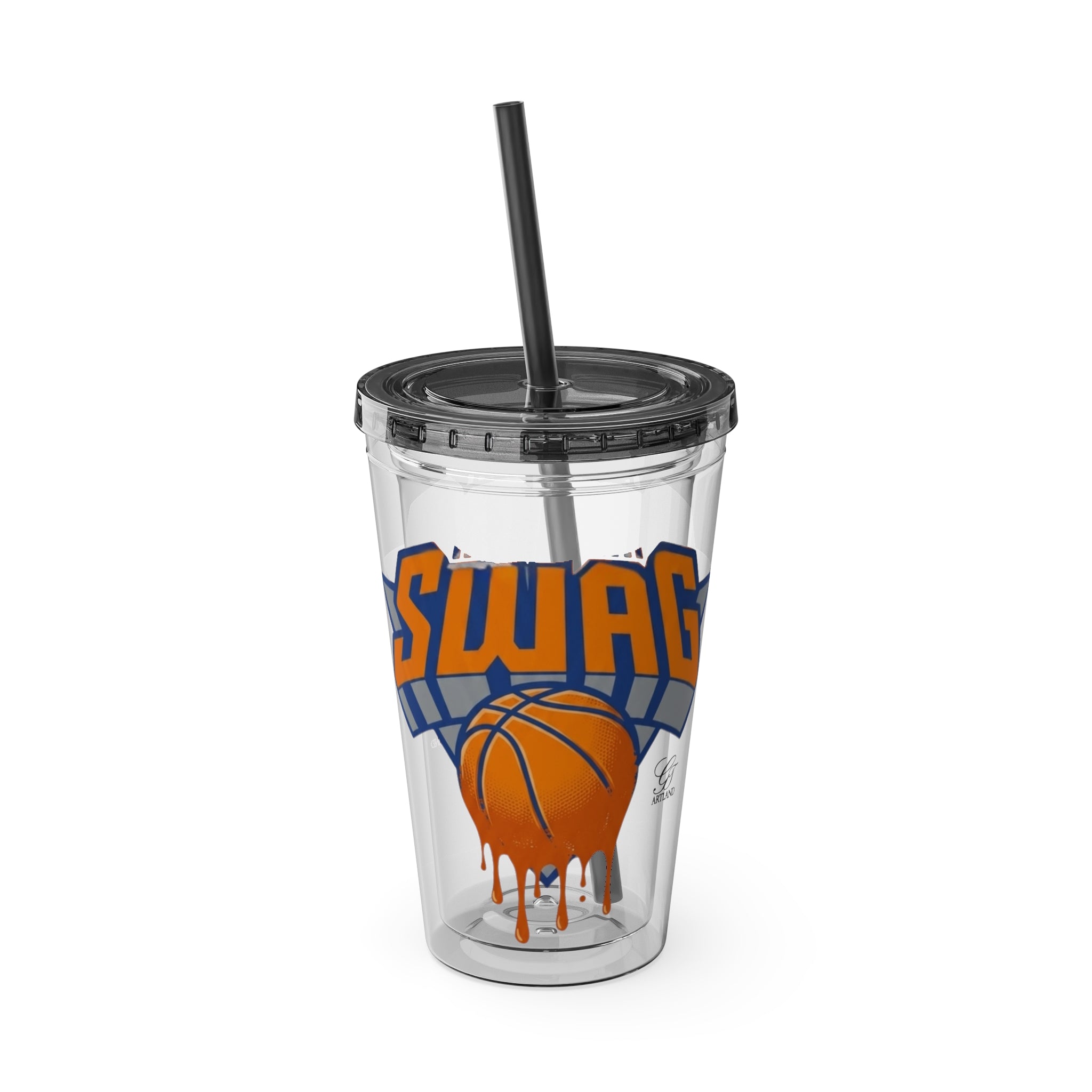 Swag Dripping Basketball Tumbler | 16oz Straw Cup by GT Artland
