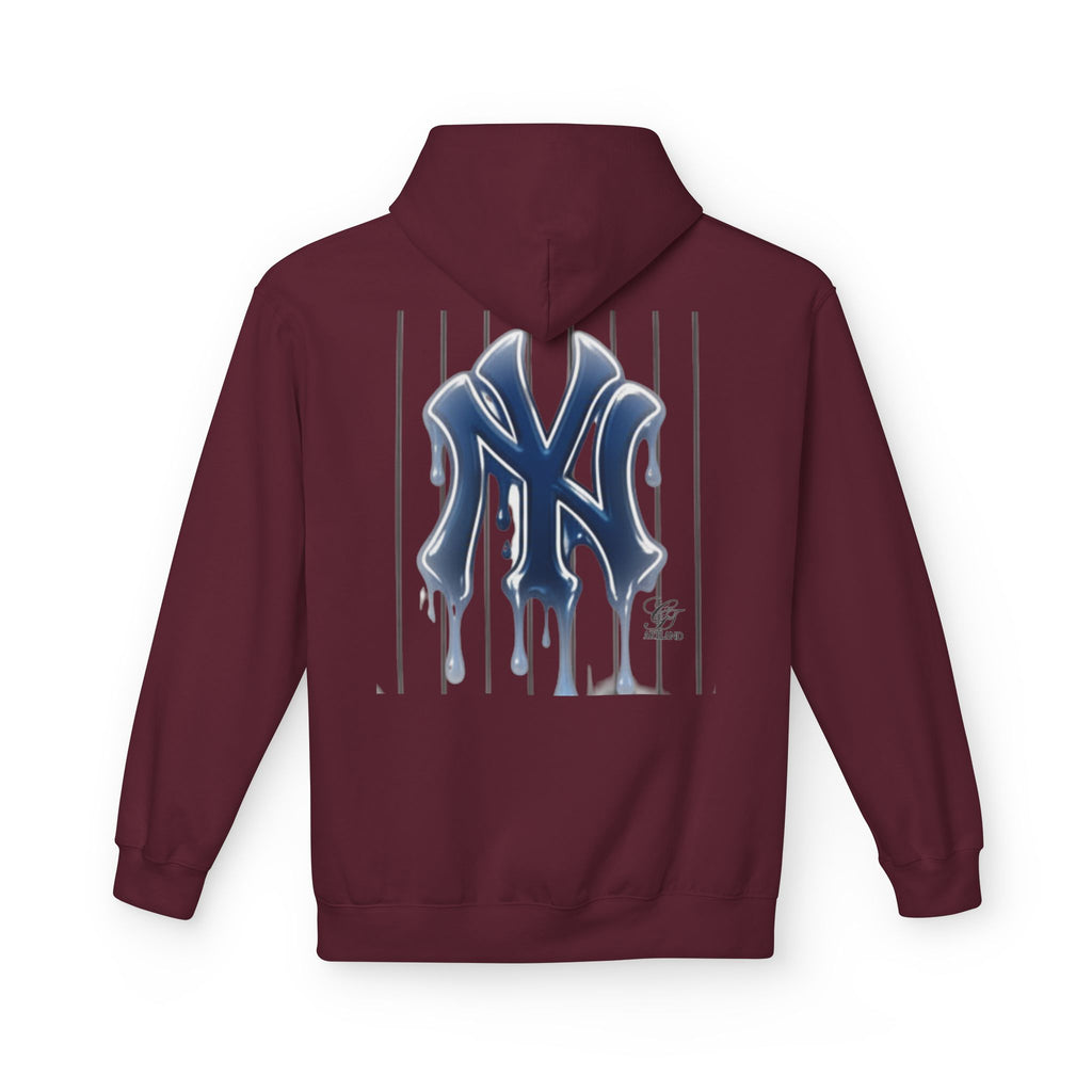 Dripping NY Fan Gear Logo Hoodie | Baseball Pinstripe Streetwear by GT Artland