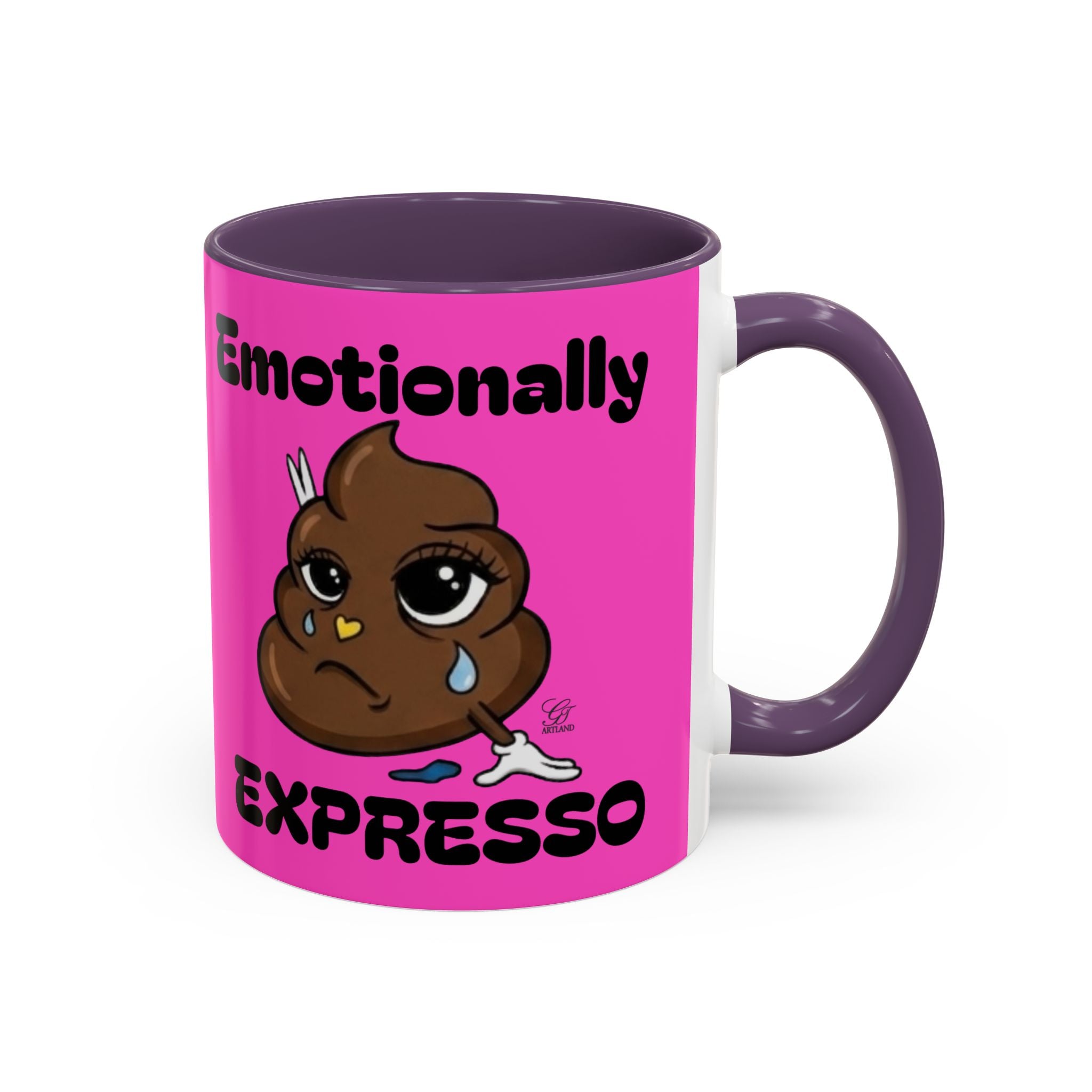 Emotionally Expresso Cute Crying Poop Emoji Designer Coffee Mug by GT Artland