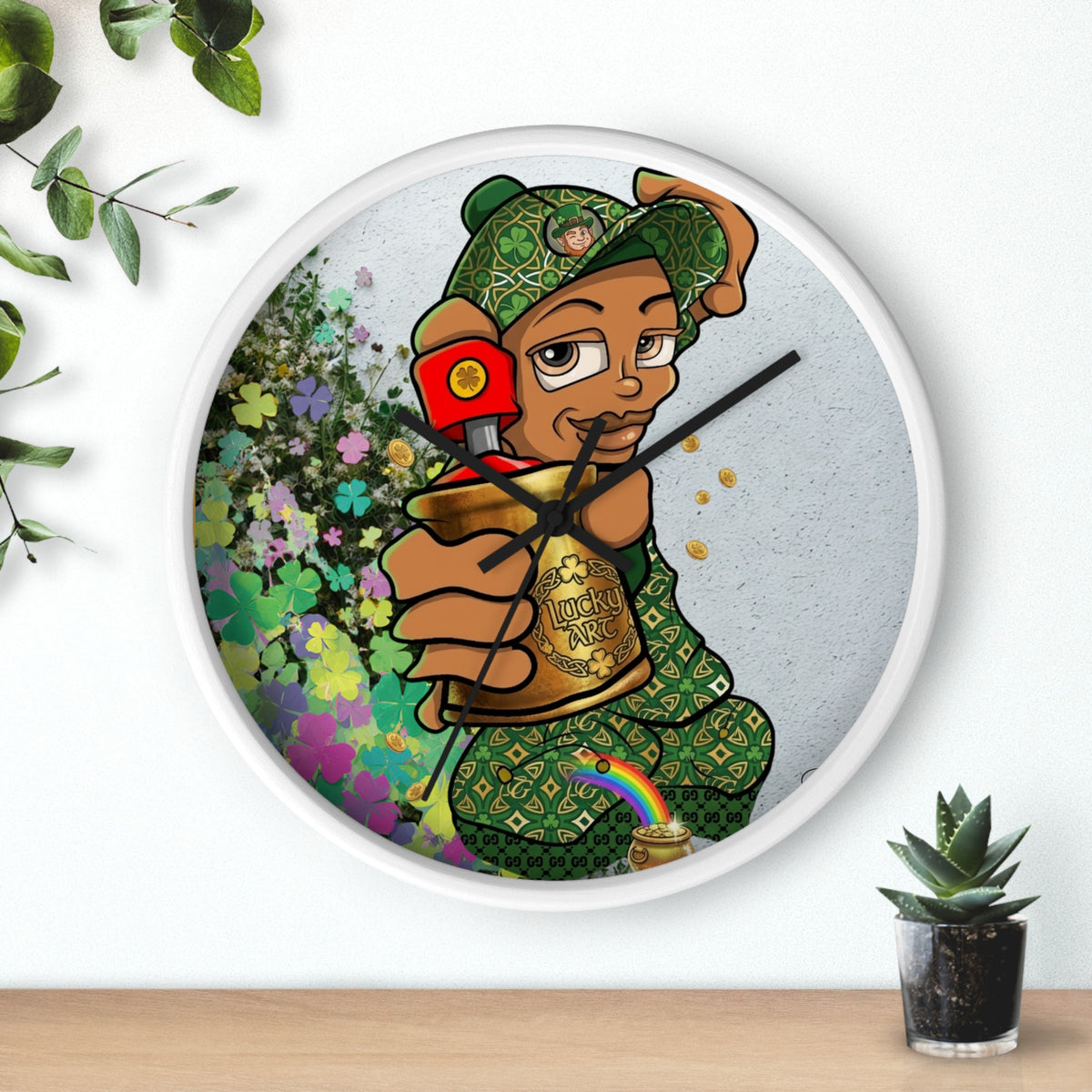 Spray Paint Kid Wall Clock