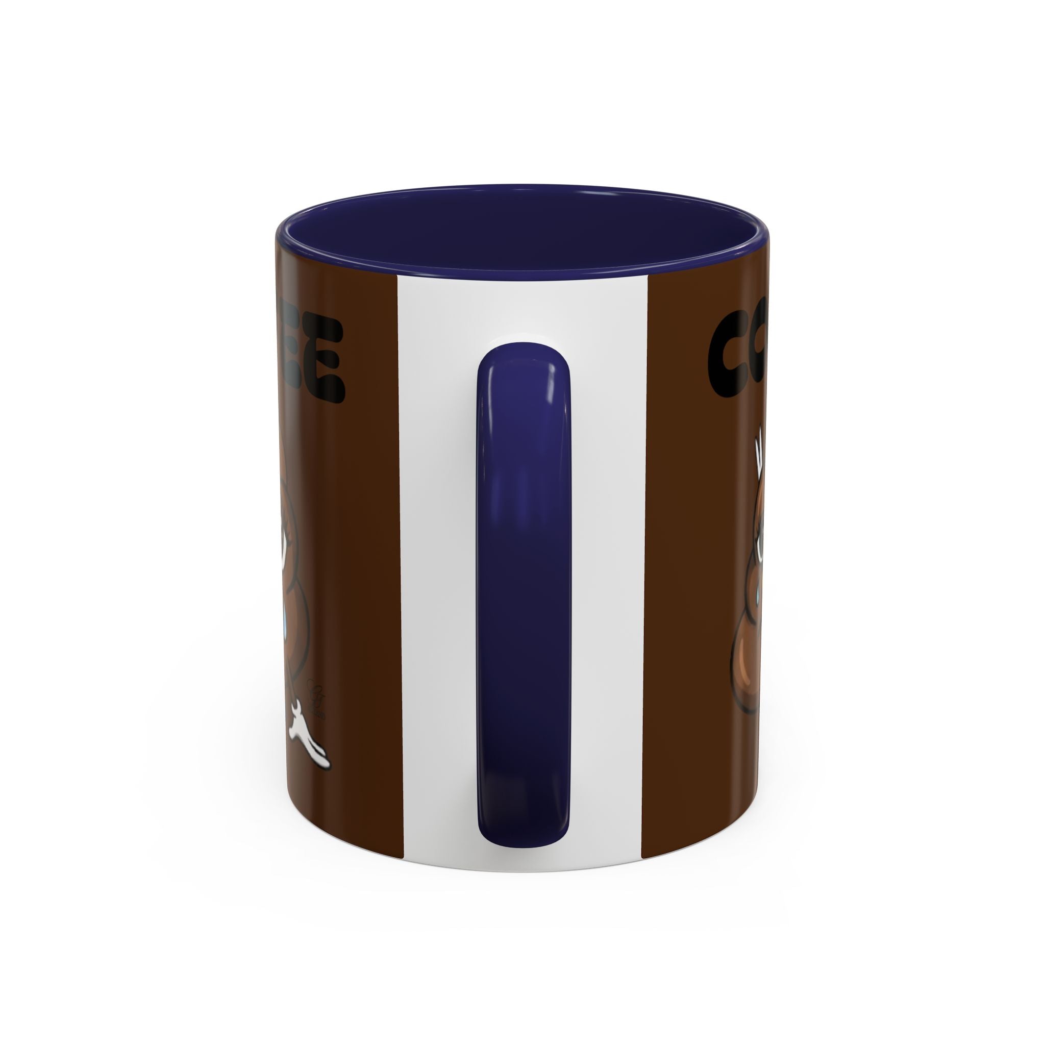 Coffee Mug — Cute Crying Poop Emoji 'COFFEE' Accent Ceramic Mug (11/15 oz) by GT Artland