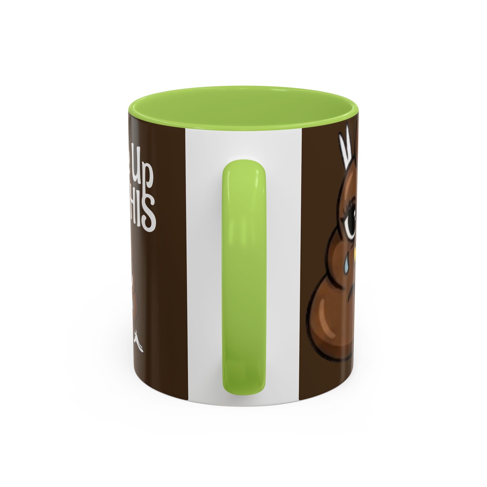 I Woke Up Like This Designer Collectors Coffee Mug — Funny Poop Emoji Accent Mug by GT Artland