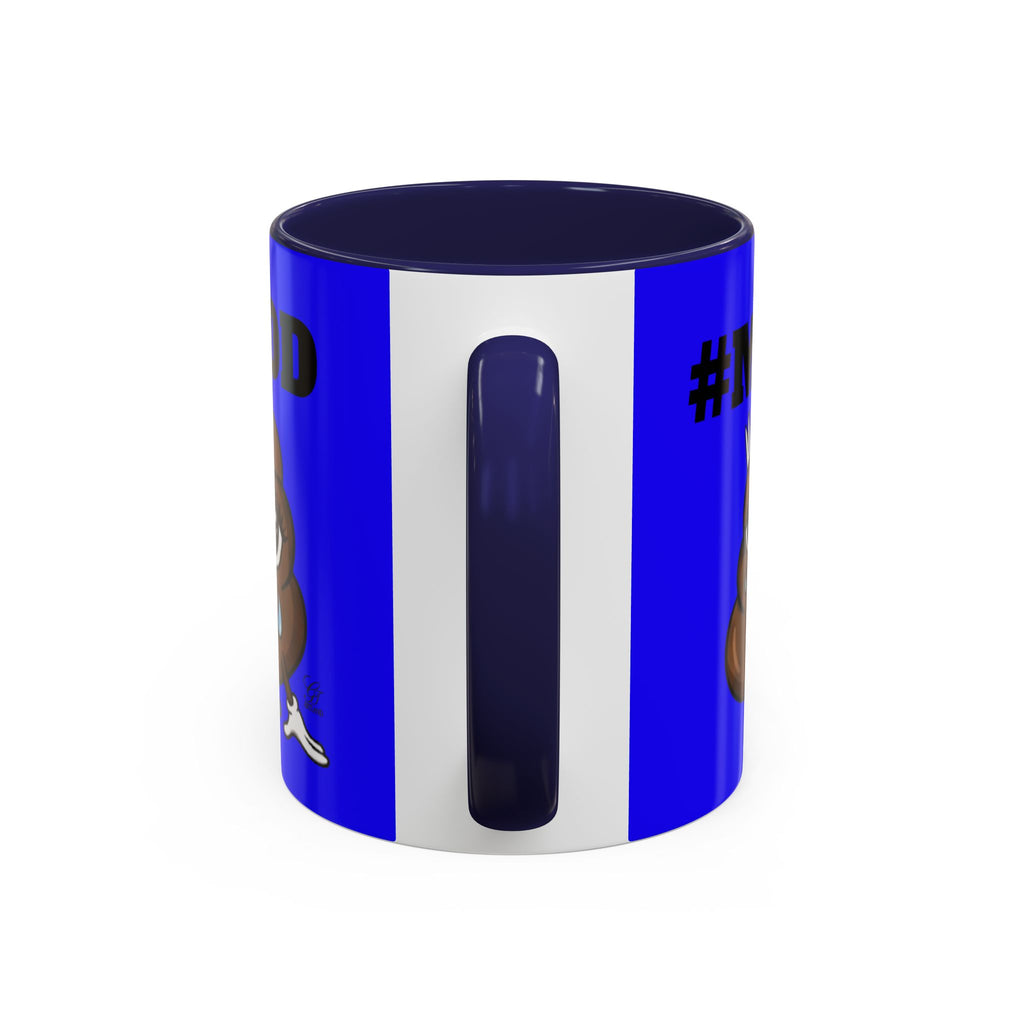 #MOOD Poop Emoji Retro Blue Accent Coffee Mug – Funny Blue 11/15oz Gift by GT Artland