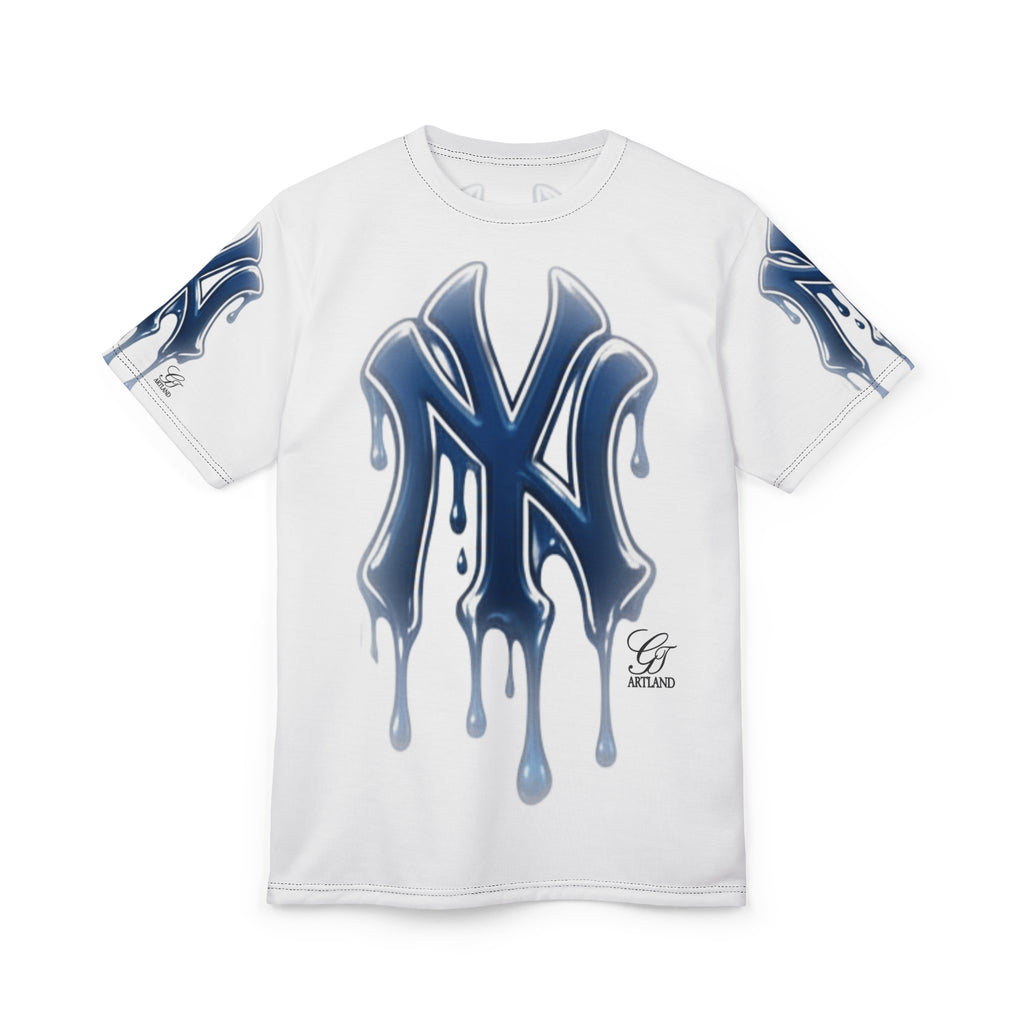 Yank Fan Gear Dripping NYC Logo T-Shirt | All-Over Print Tee by GT Artland
