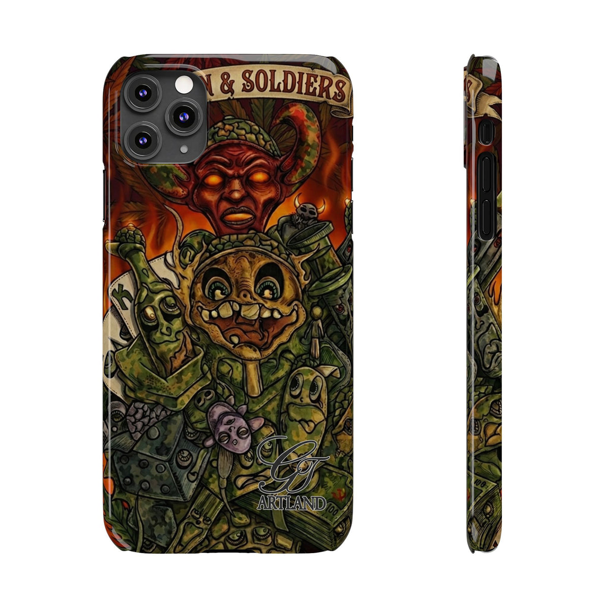 Devils Army Illustration Slim Phone Case | Horror Soldier Art by GT Artland
