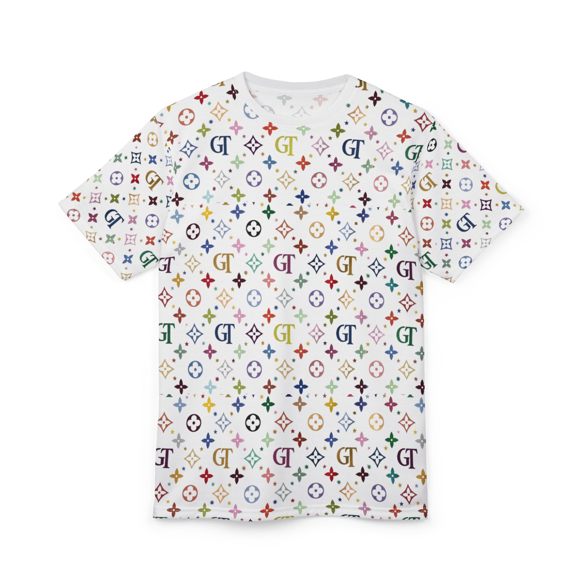 Colorful Monogram Designer Elite Pattern Tee | All-Over Print T-Shirt by GT Artland
