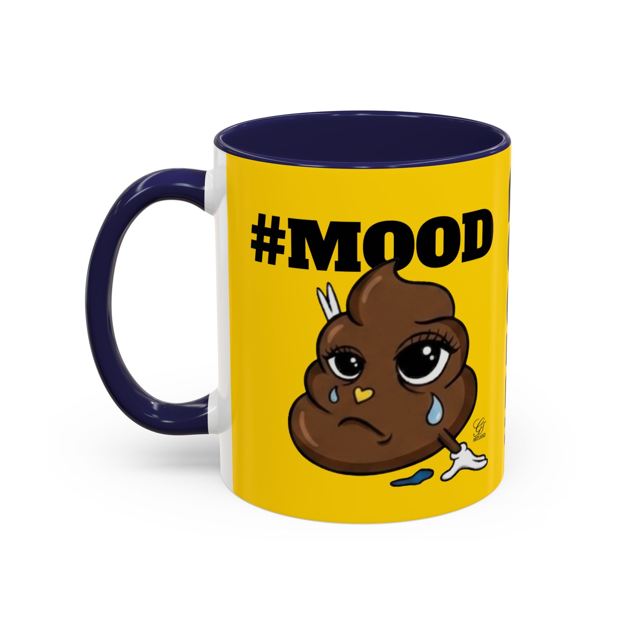 #MOOD Poop Emoji Accent Coffee Mug Yellow Edition — Funny 11/15oz Novelty Mug by GT Artland