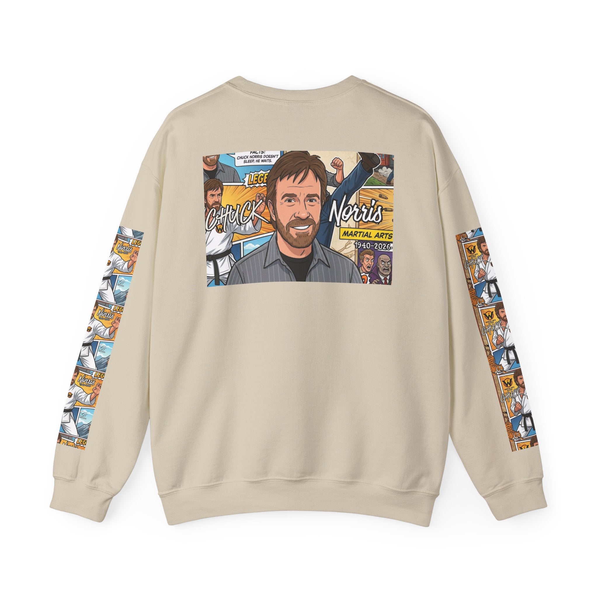 Chuck Norris Toon Urban Retro Martial Arts Legend Crewneck Sweatshirt