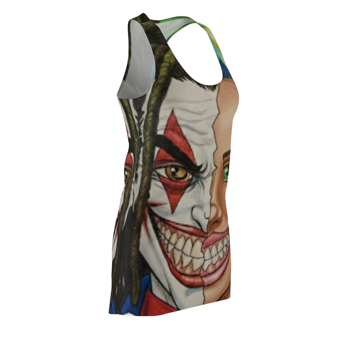 2 Faced Clown and Girl Team Duo Couple Designer Style High Fashion Designer Dress | Racerback by GT Artland