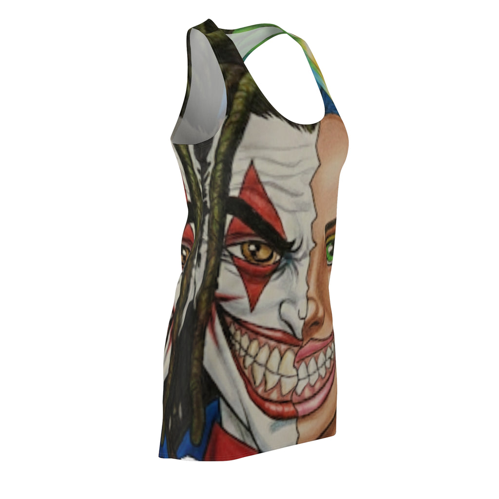 2 Faced Clown and Girl Team Duo Couple Designer Style High Fashion Designer Dress | Racerback by GT Artland