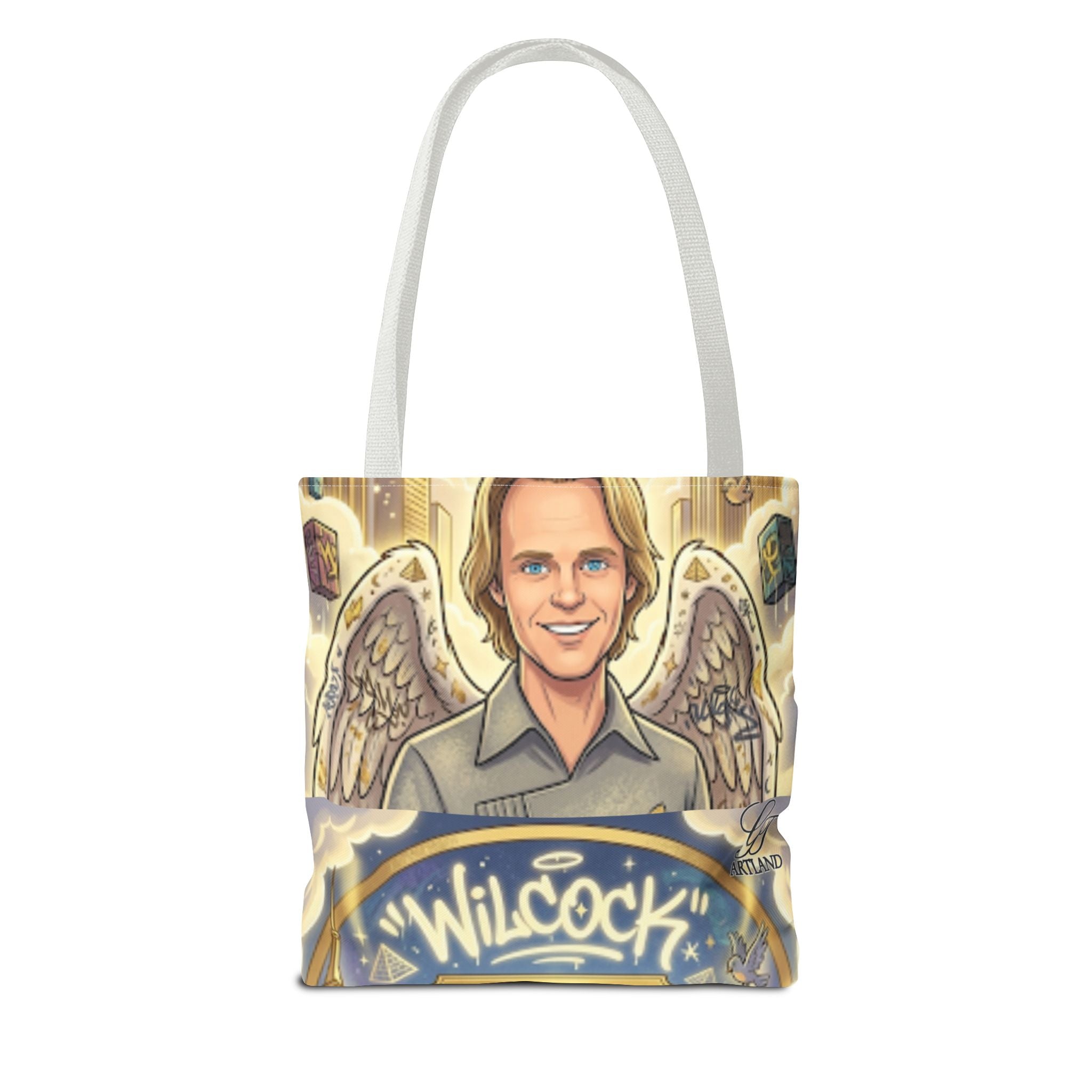 Wilcock Angel Wings Portrait Tote Bag – Illustrated Memorial/Tribute Carryall by GT Artland