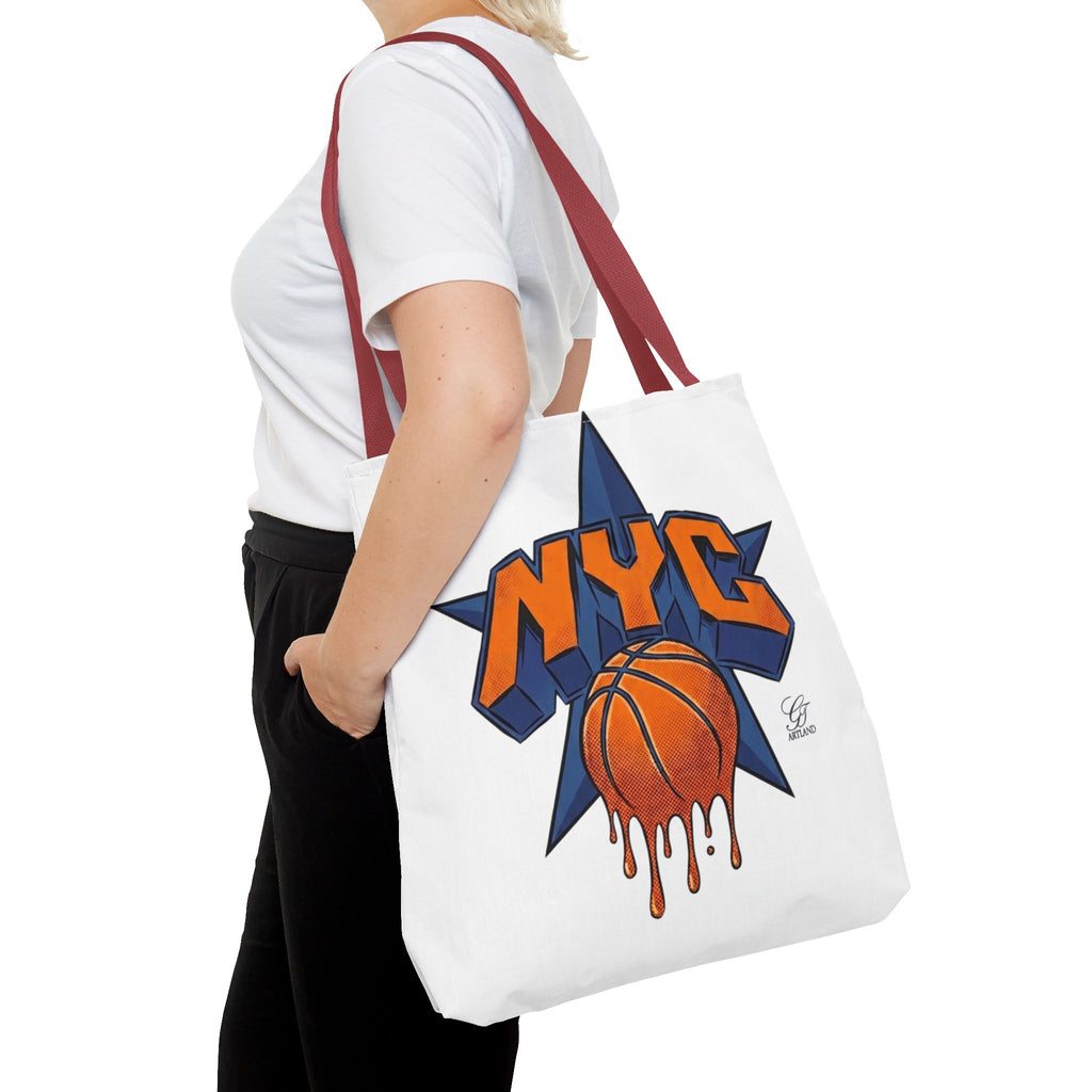 NYC Dripping Basketball Tote Bag | City Basketball Design by GT Artland