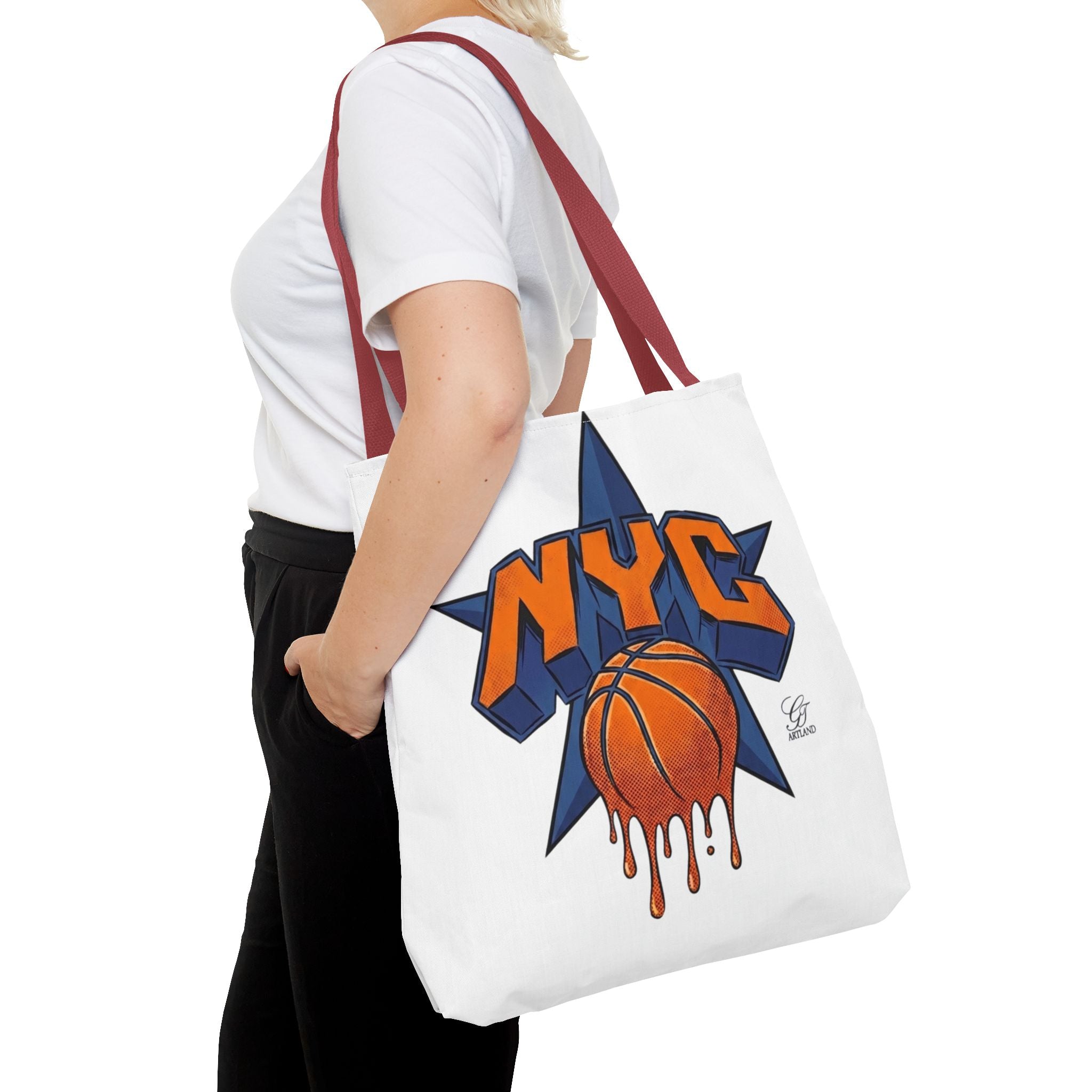 NYC Dripping Basketball Tote Bag | City Basketball Design by GT Artland
