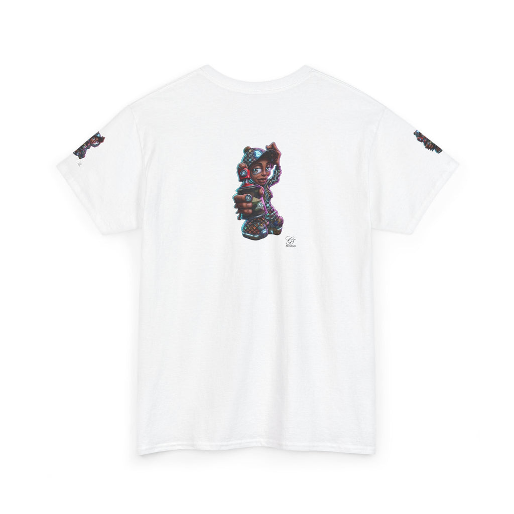 Ebony Futuristic Urban Spray Can Kid Gamer Tee - Cute Streetwear Graphic T-Shirt by GT Artland