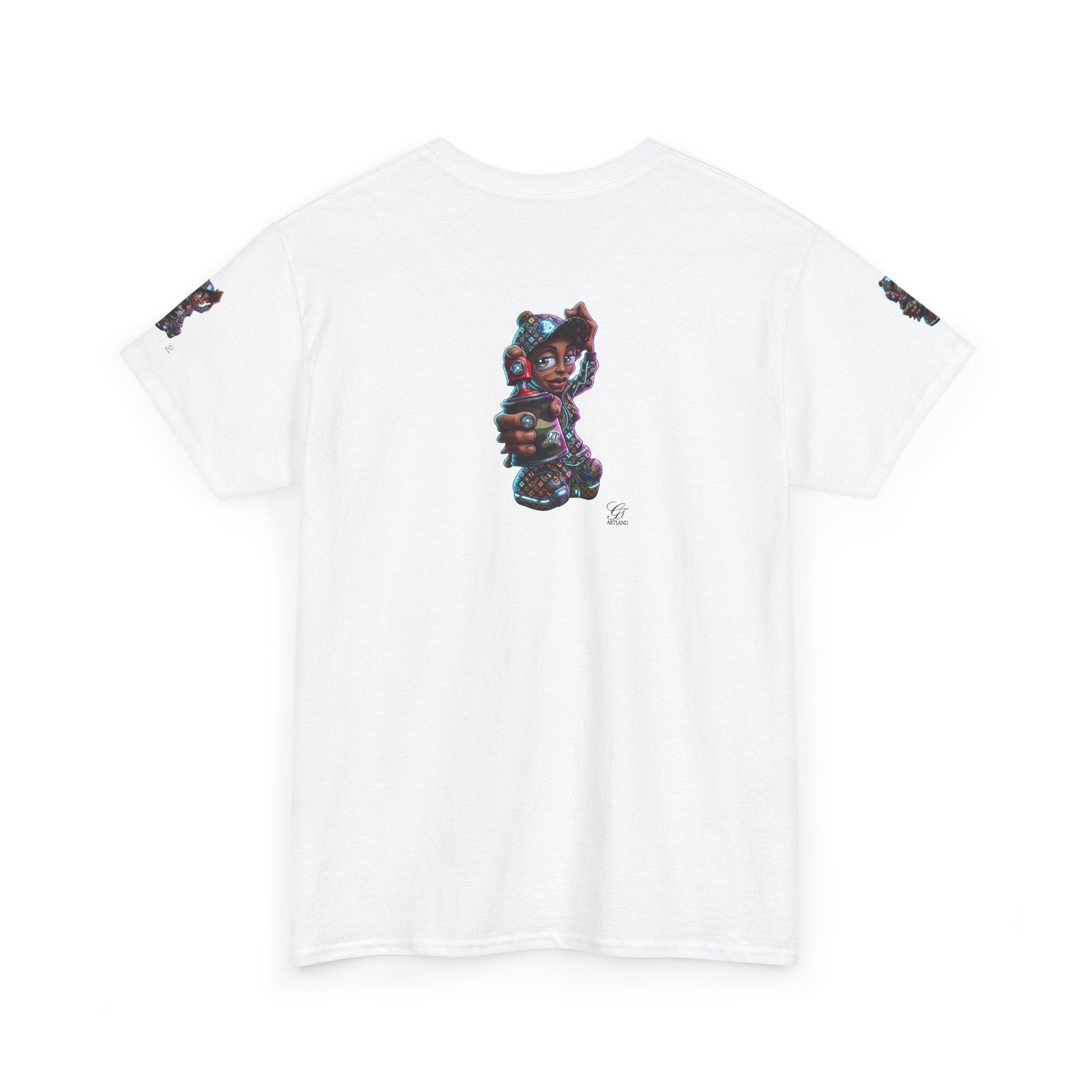 Ebony Futuristic Urban Spray Can Kid Gamer Tee - Cute Streetwear Graphic T-Shirt by GT Artland