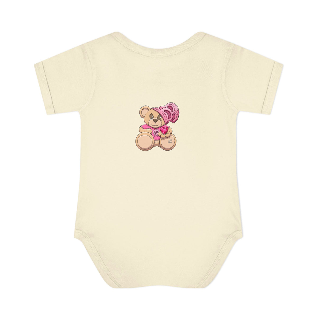 Pink Heart Teddy Bear Infant Bodysuit by GT Artland