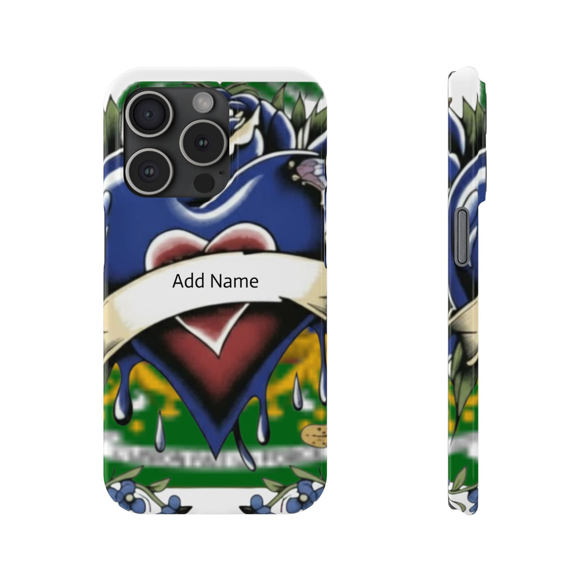 Blue Rose Garden Urban Styled Illustration Slim Phone Case |  by GT Artland