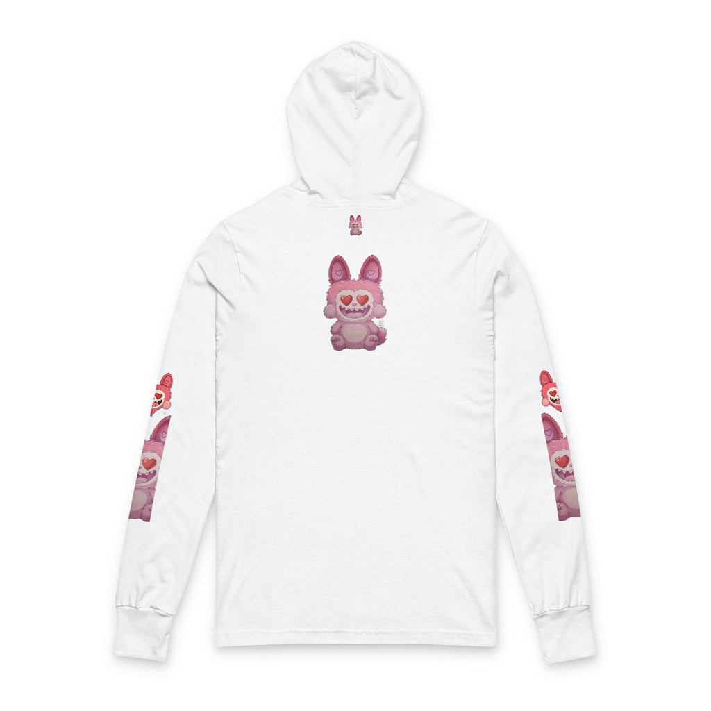 Pink Heart-Eyes Bunny  Hooded Long Sleeve