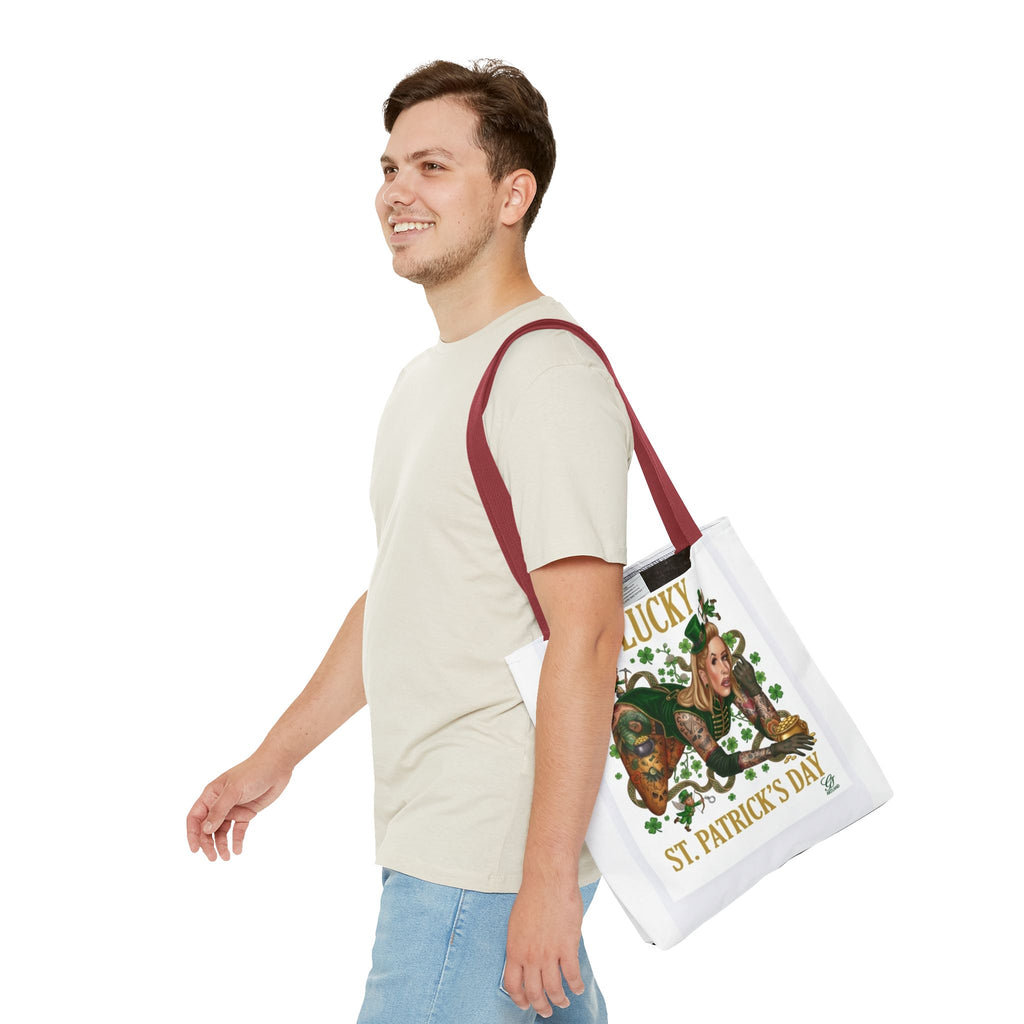 "Lucky" St Patrick's Day Tattoo Hot Sexy Vixen Designer Tote Bag by GT Artland