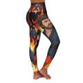 Flaming Karate Chuck Norris Sensei Leggings | High Waisted Yoga Leggings by GT Artland